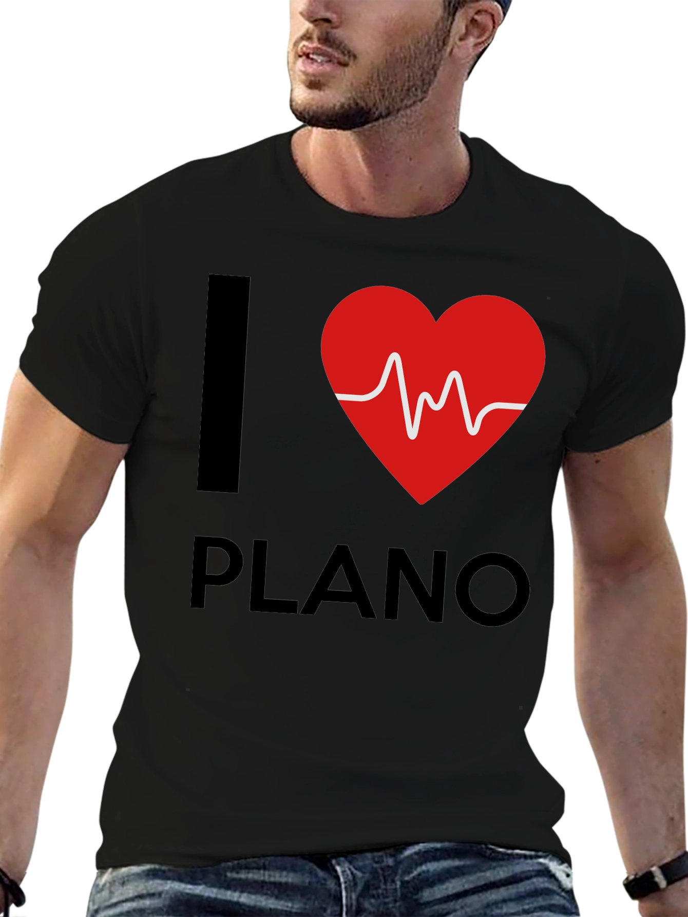 I Love Plano T-Shirt - Heartbeat Design