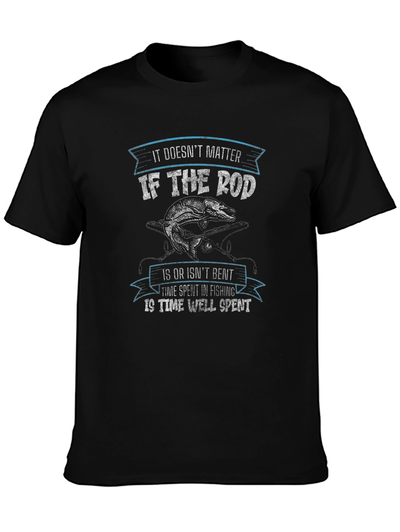 Fishing T-Shirt: Bent Rod Design