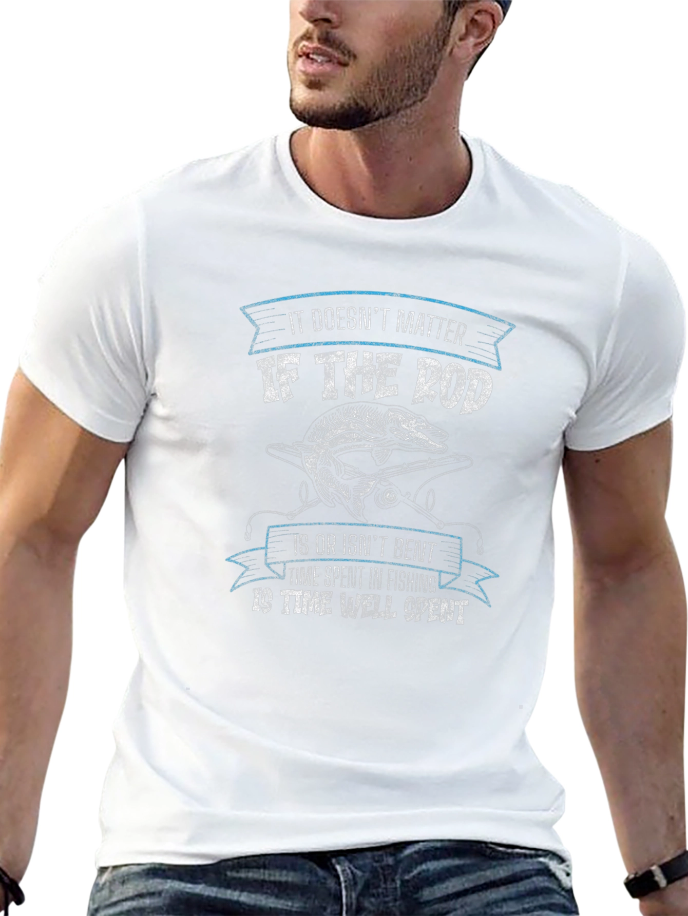 Fishing T-Shirt: Bent Rod Design
