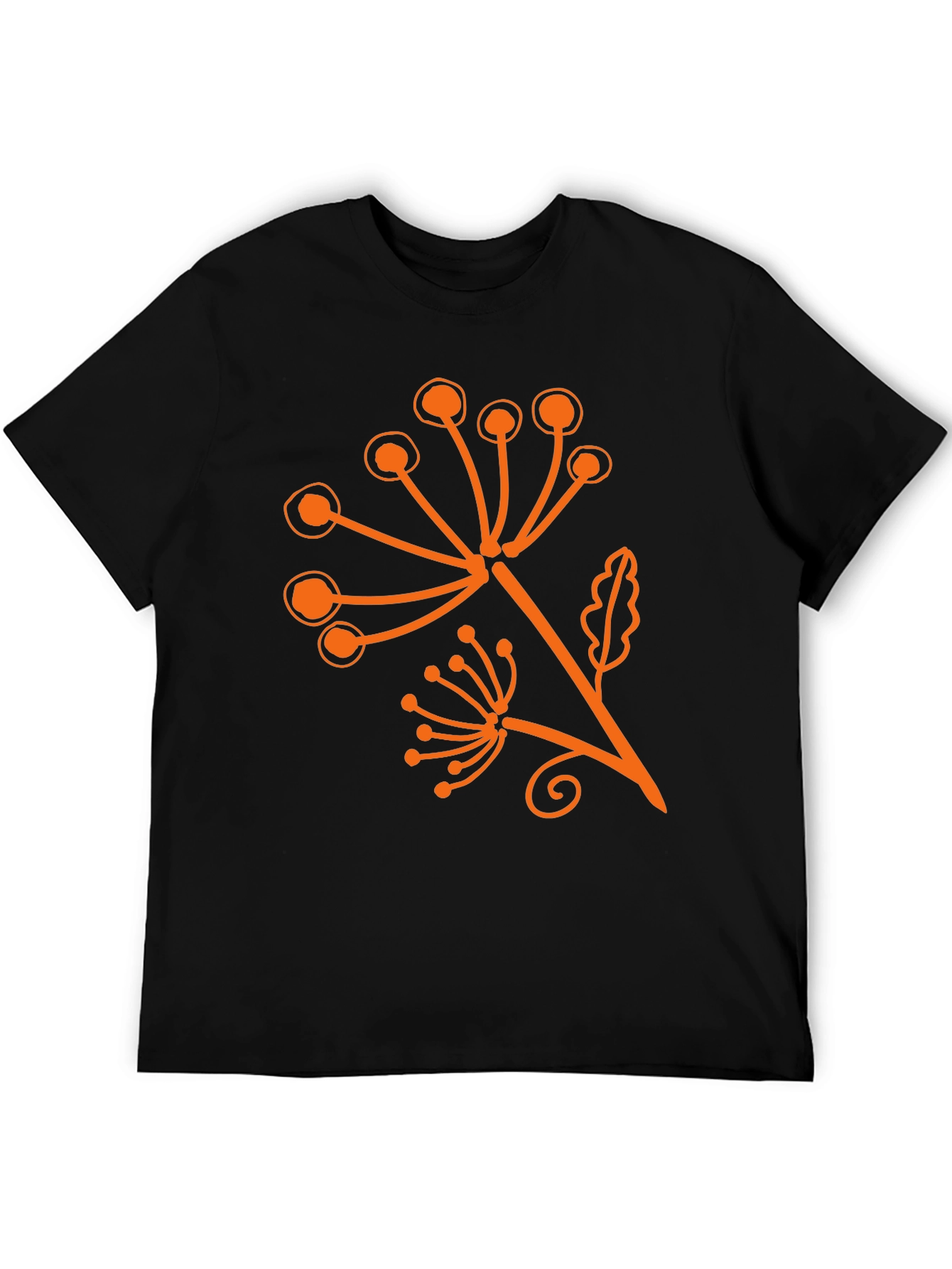 Stylish Black T-Shirt with Floral Print