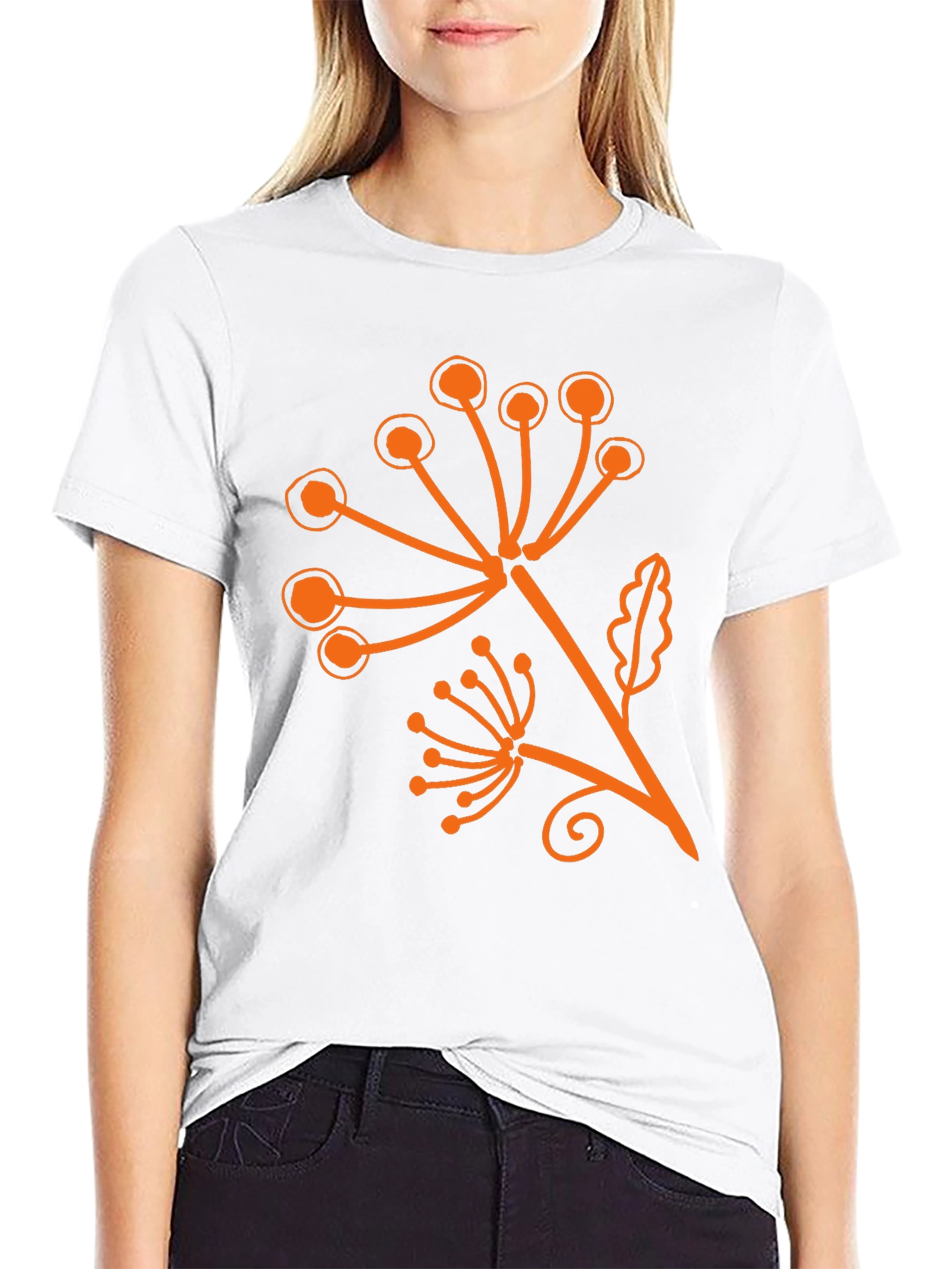 Stylish Black T-Shirt with Floral Print