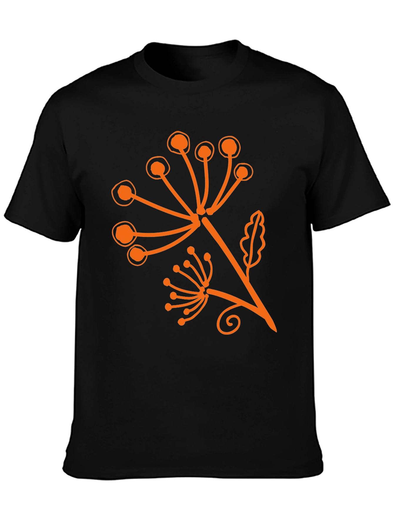 Stylish Black T-Shirt with Floral Print