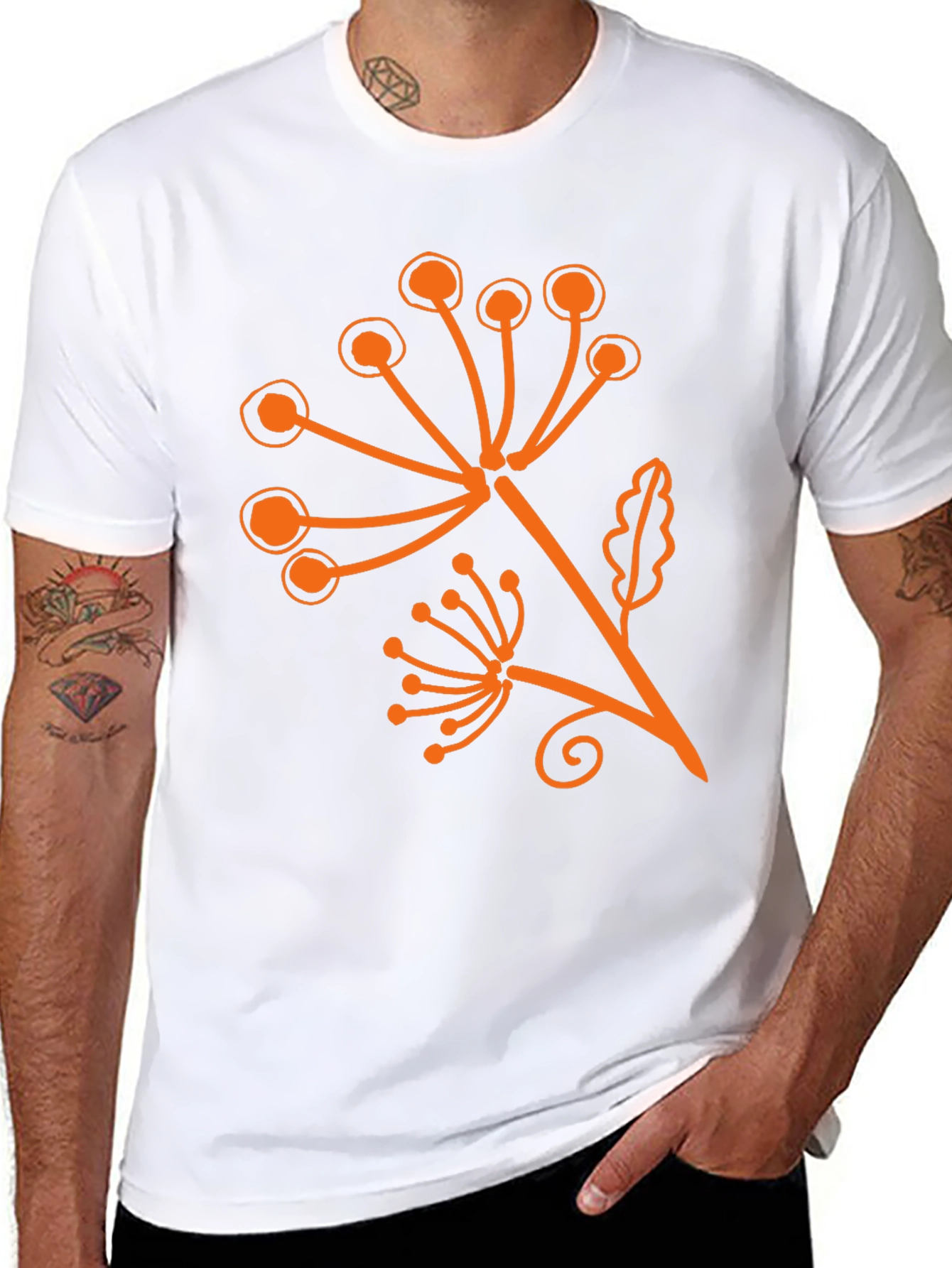 Stylish Black T-Shirt with Floral Print