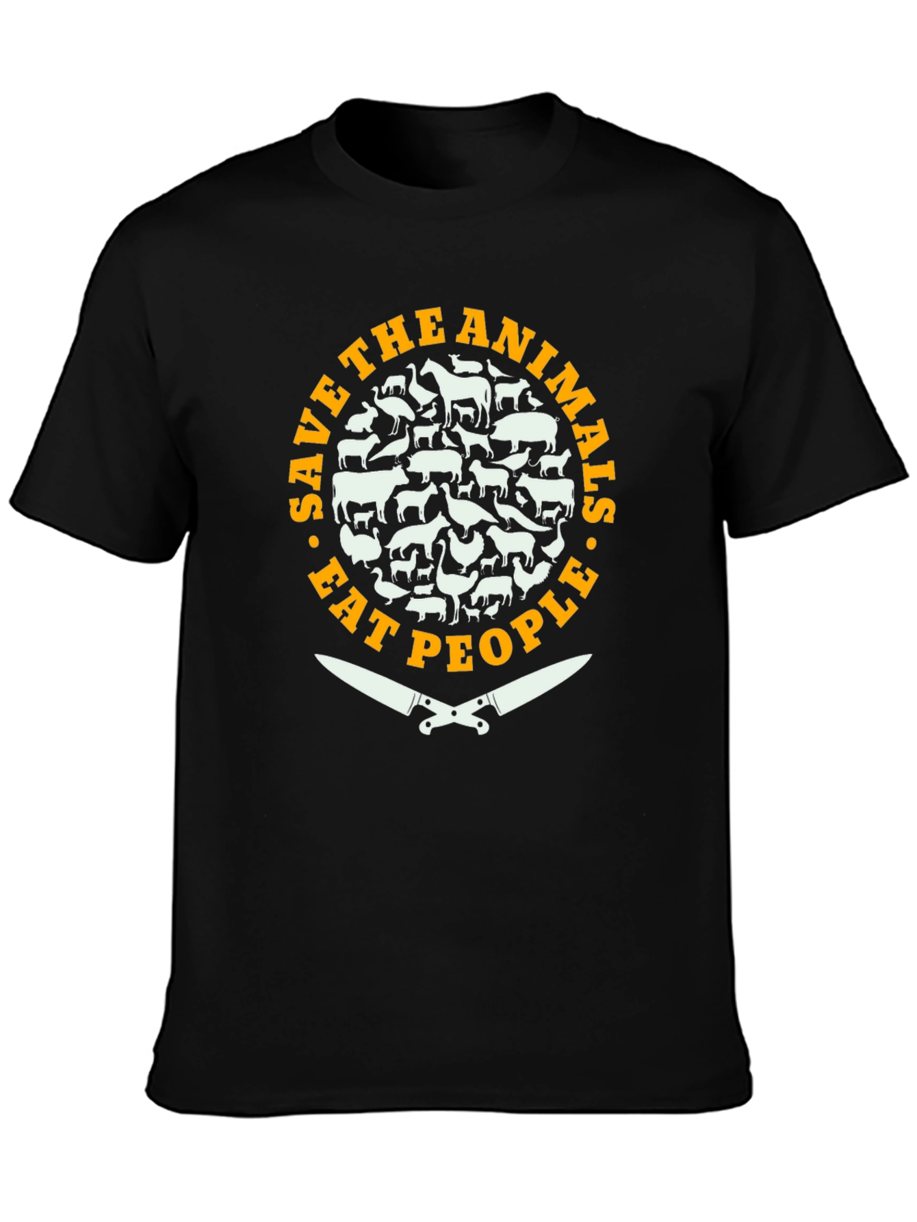 Save Animals Eat People Funny Slogan T-Shirt