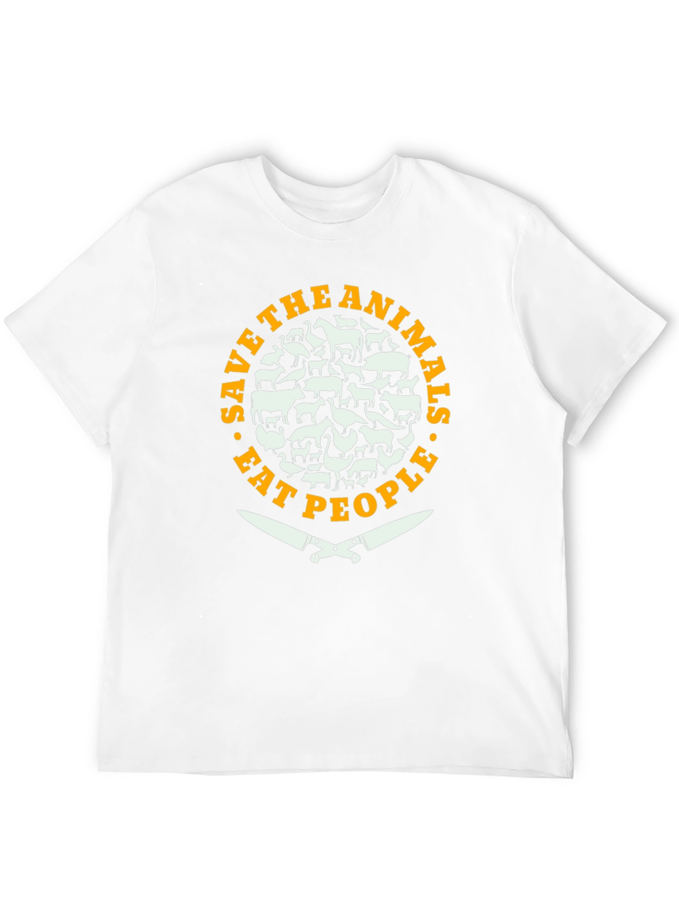 Save Animals Eat People Funny Slogan T-Shirt