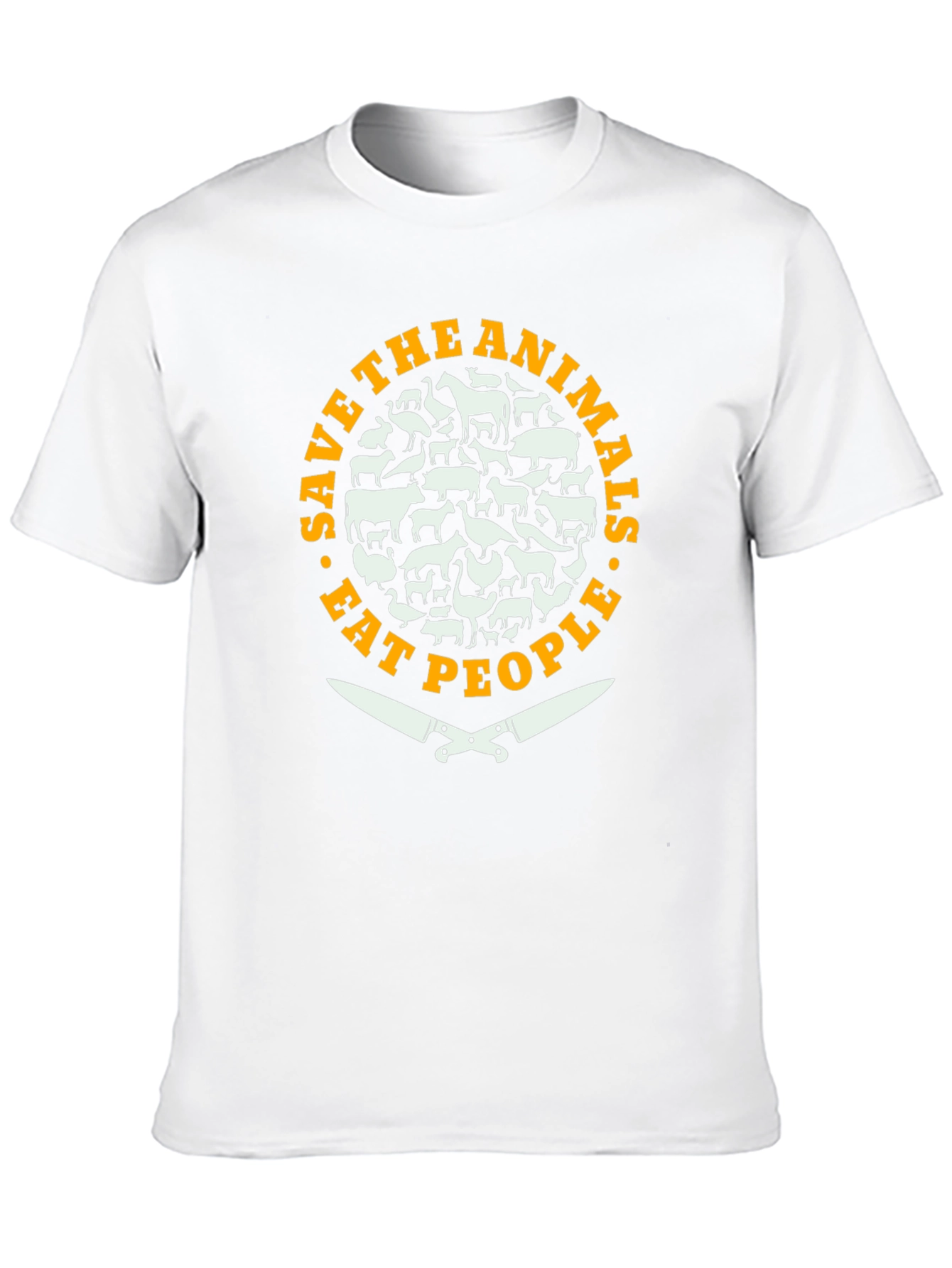 Save Animals Eat People Funny Slogan T-Shirt