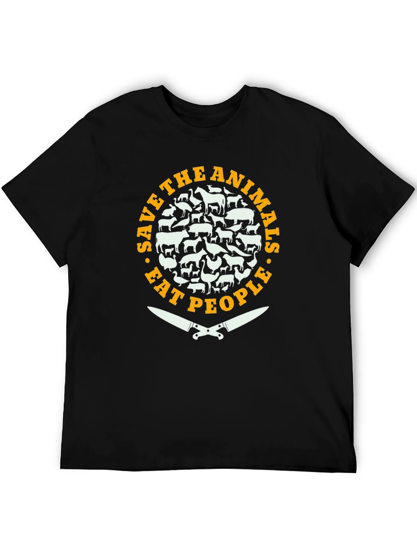 Save Animals Eat People Funny Slogan T-Shirt