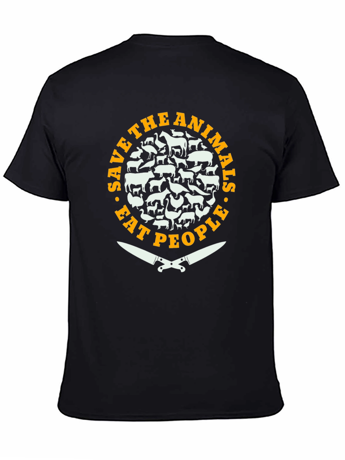 Save Animals Eat People Funny Slogan T-Shirt