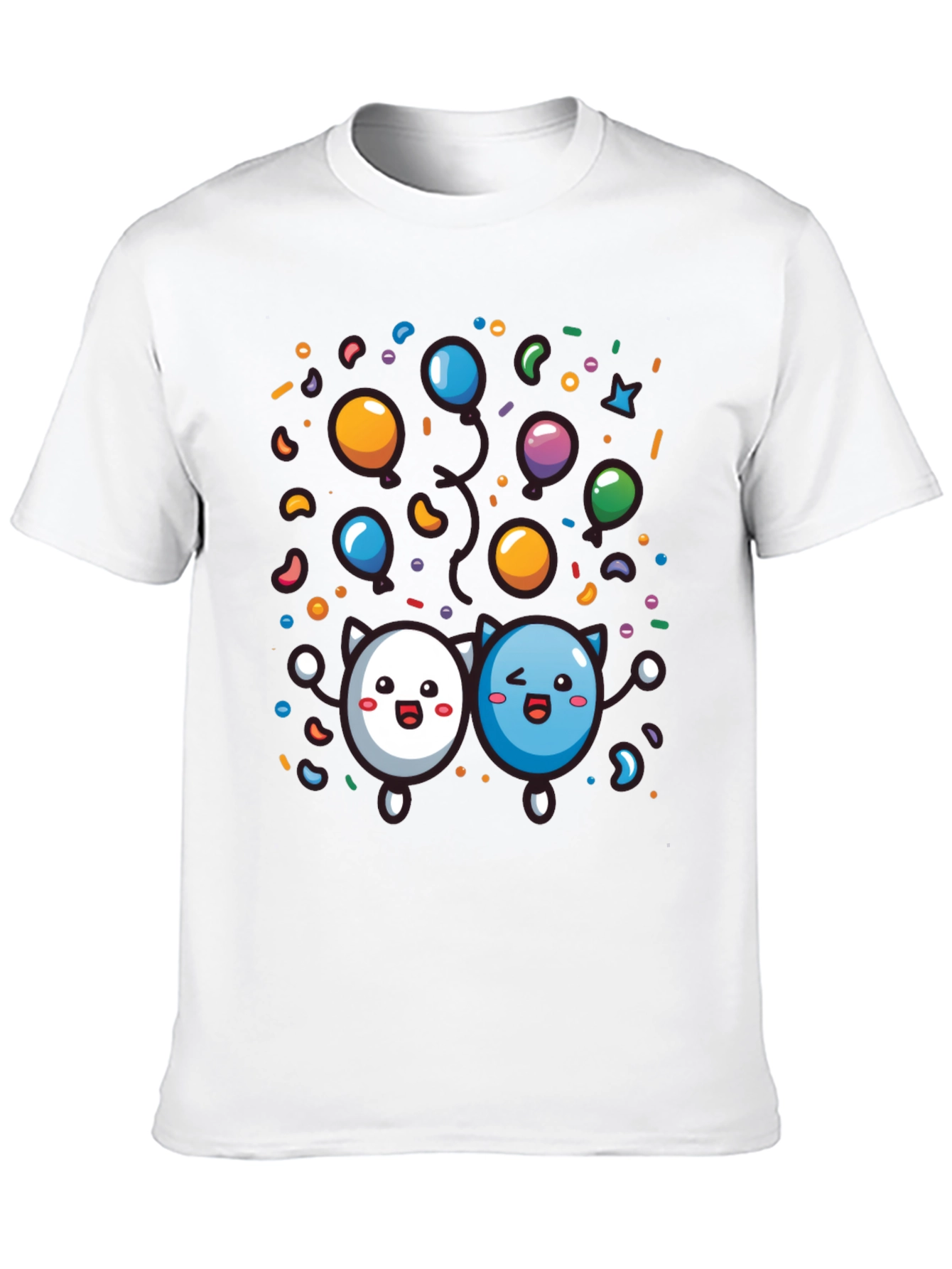 Cartoon Character Print Black T-Shirt