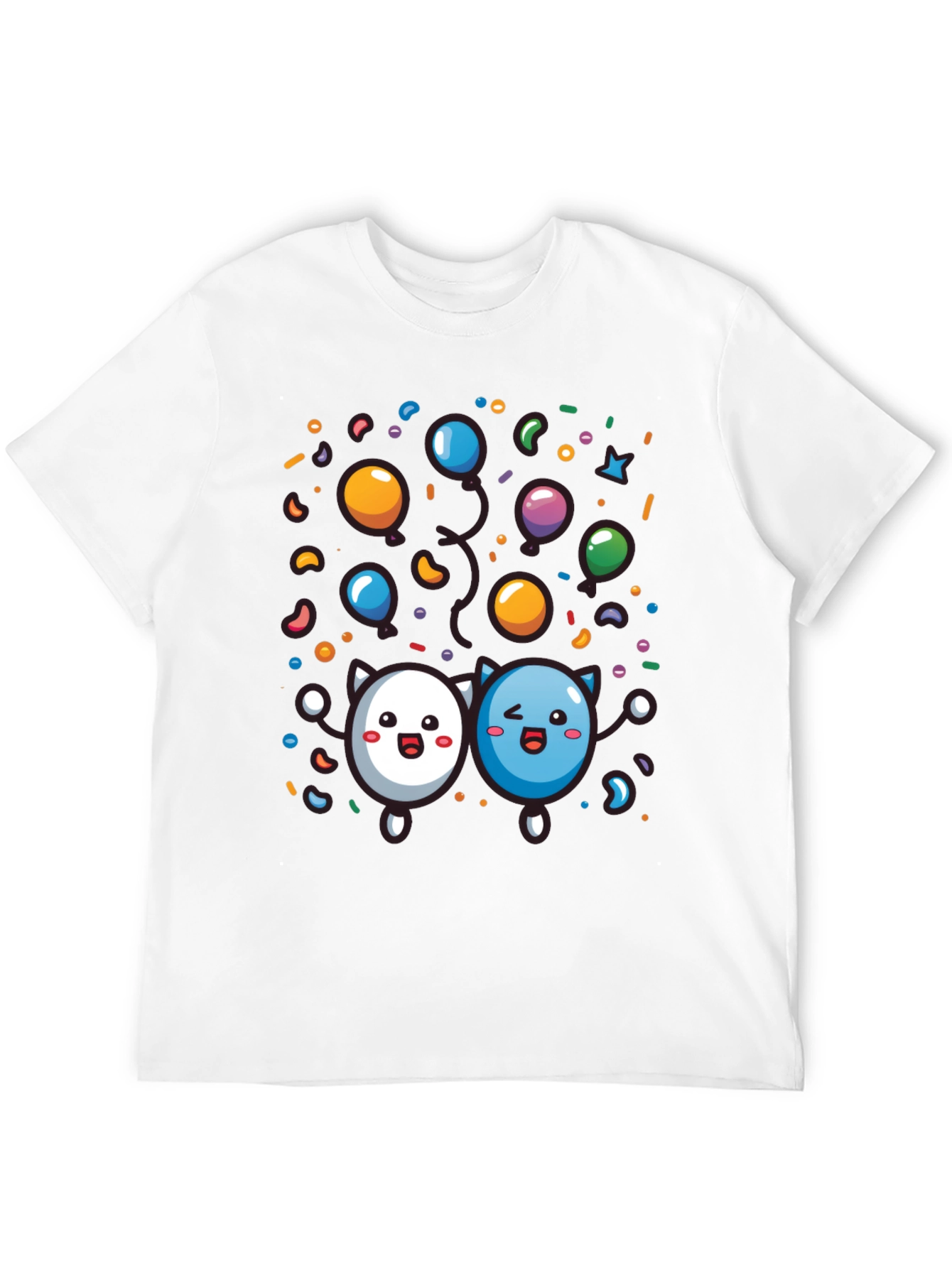 Cartoon Character Print Black T-Shirt