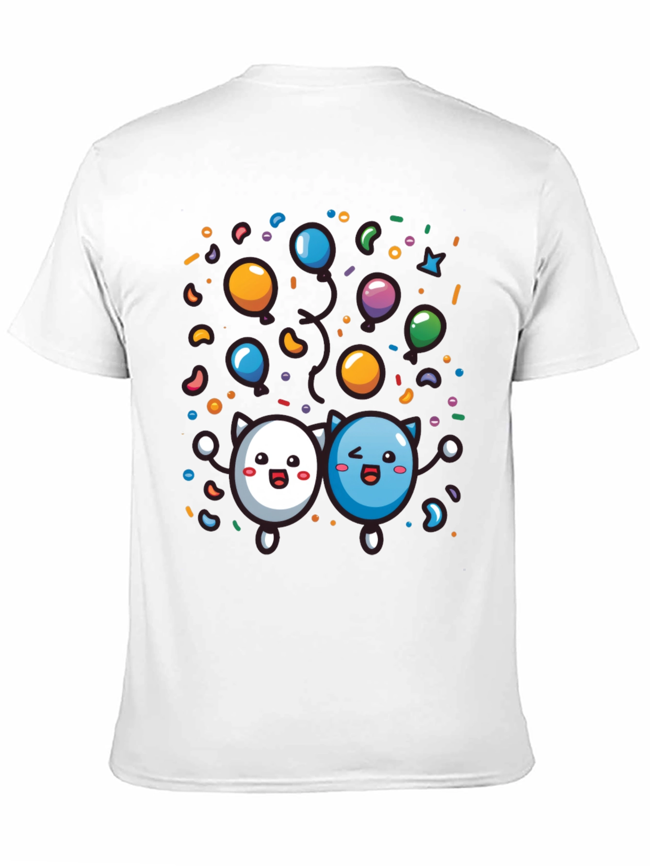 Cartoon Character Print Black T-Shirt