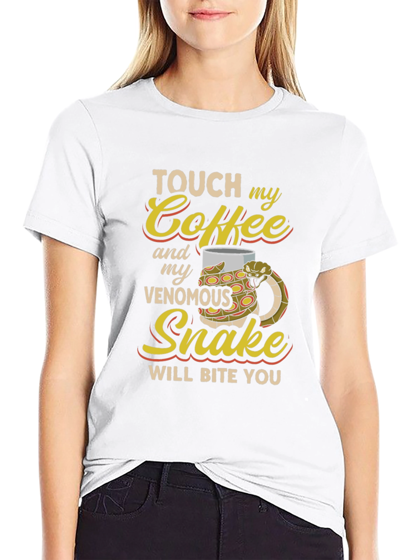 Coffee & Snake Graphic Tee - Venomous Humor!