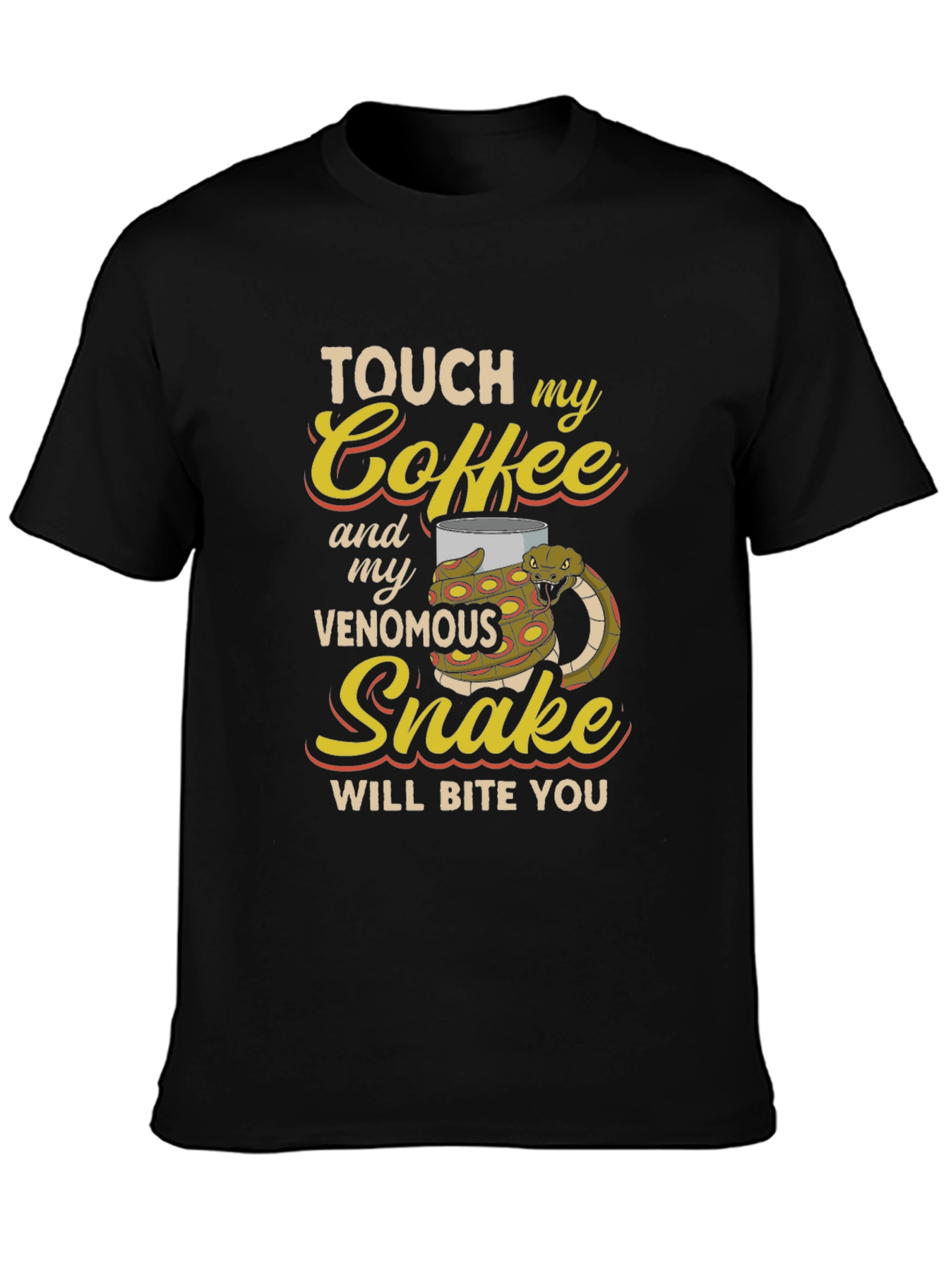 Coffee & Snake Graphic Tee - Venomous Humor!
