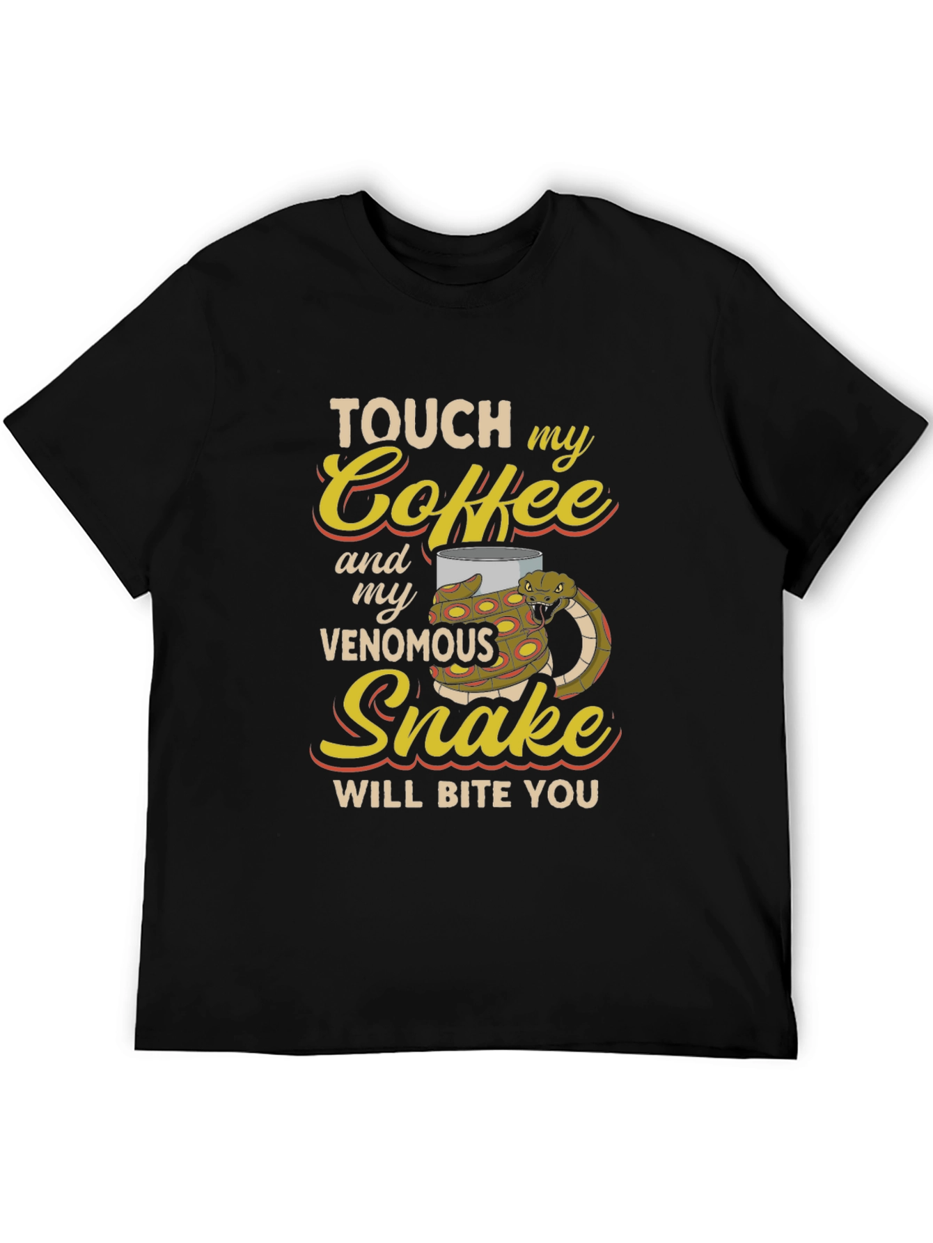 Coffee & Snake Graphic Tee - Venomous Humor!
