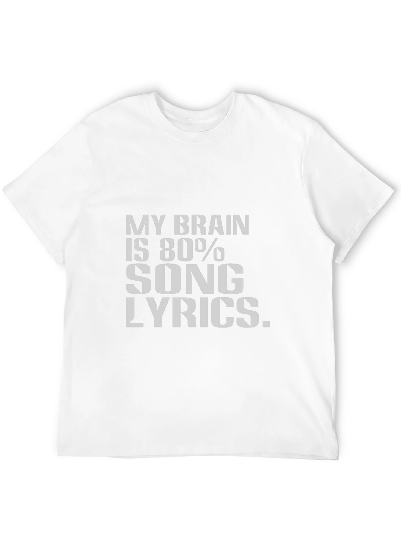 Song Lyrics Brain T-Shirt - Black Cotton Tee