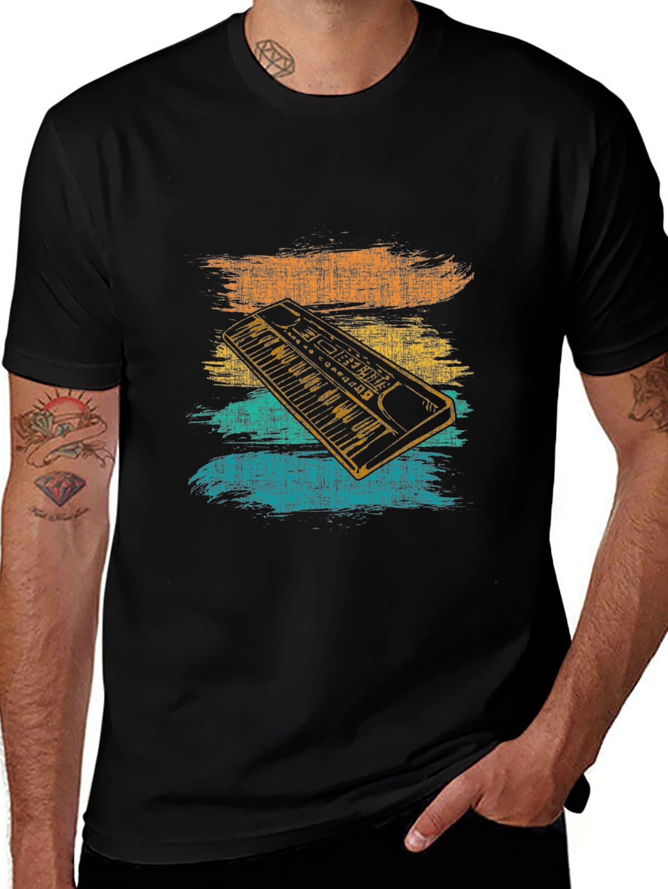Retro Synthwave Keyboard Graphic Tee