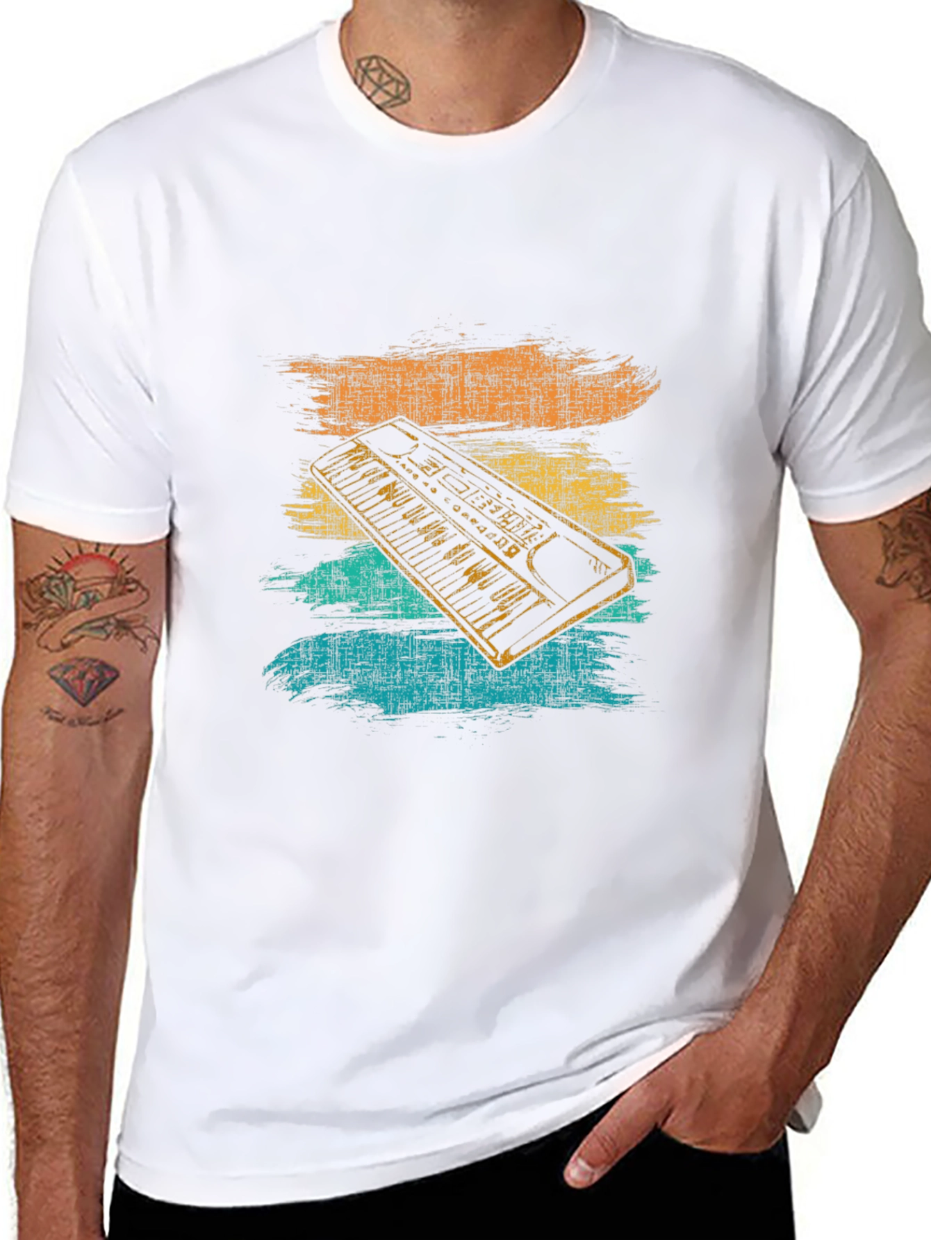 Retro Synthwave Keyboard Graphic Tee