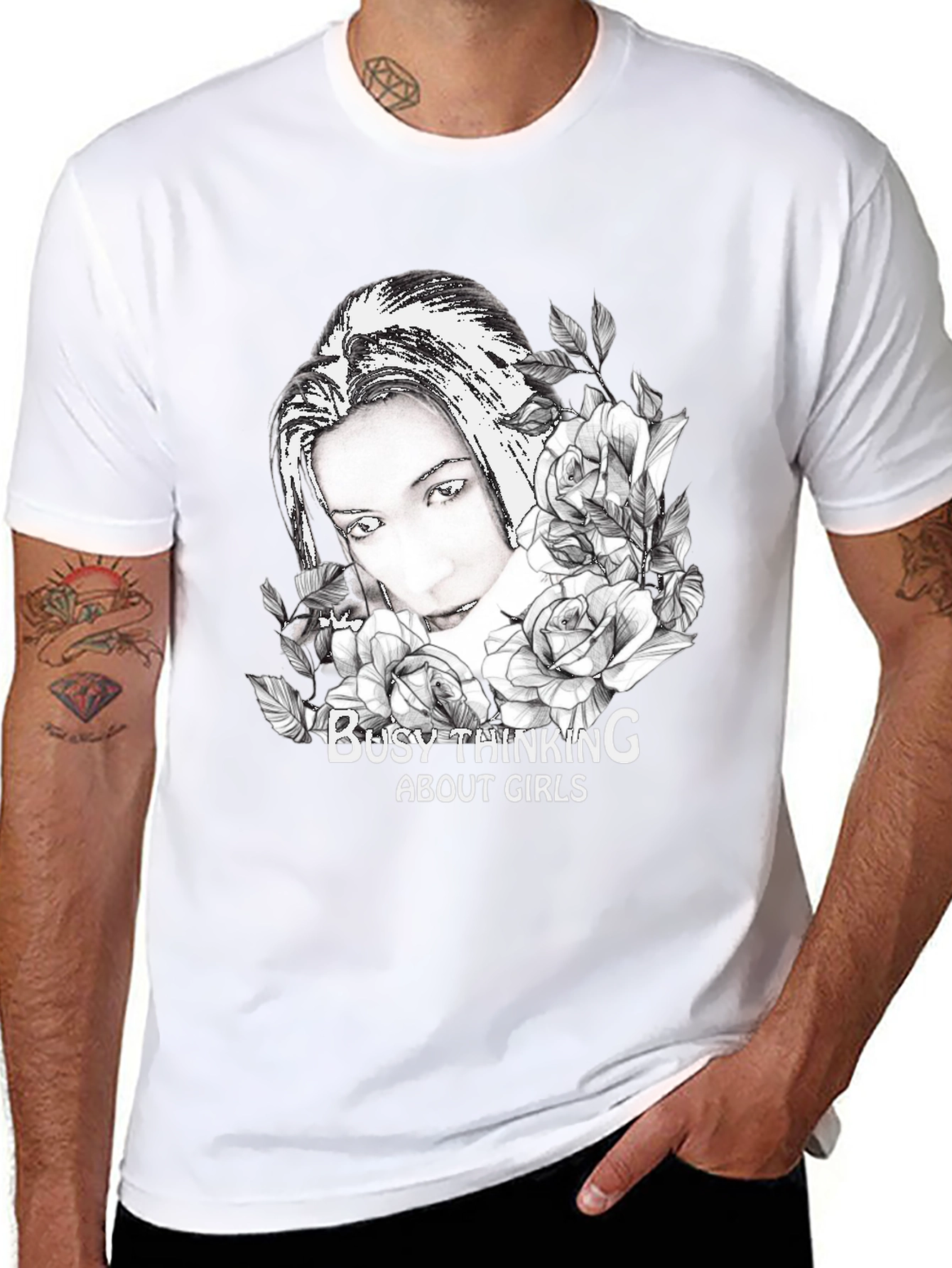 Busy Thinking About Girls Graphic Tee