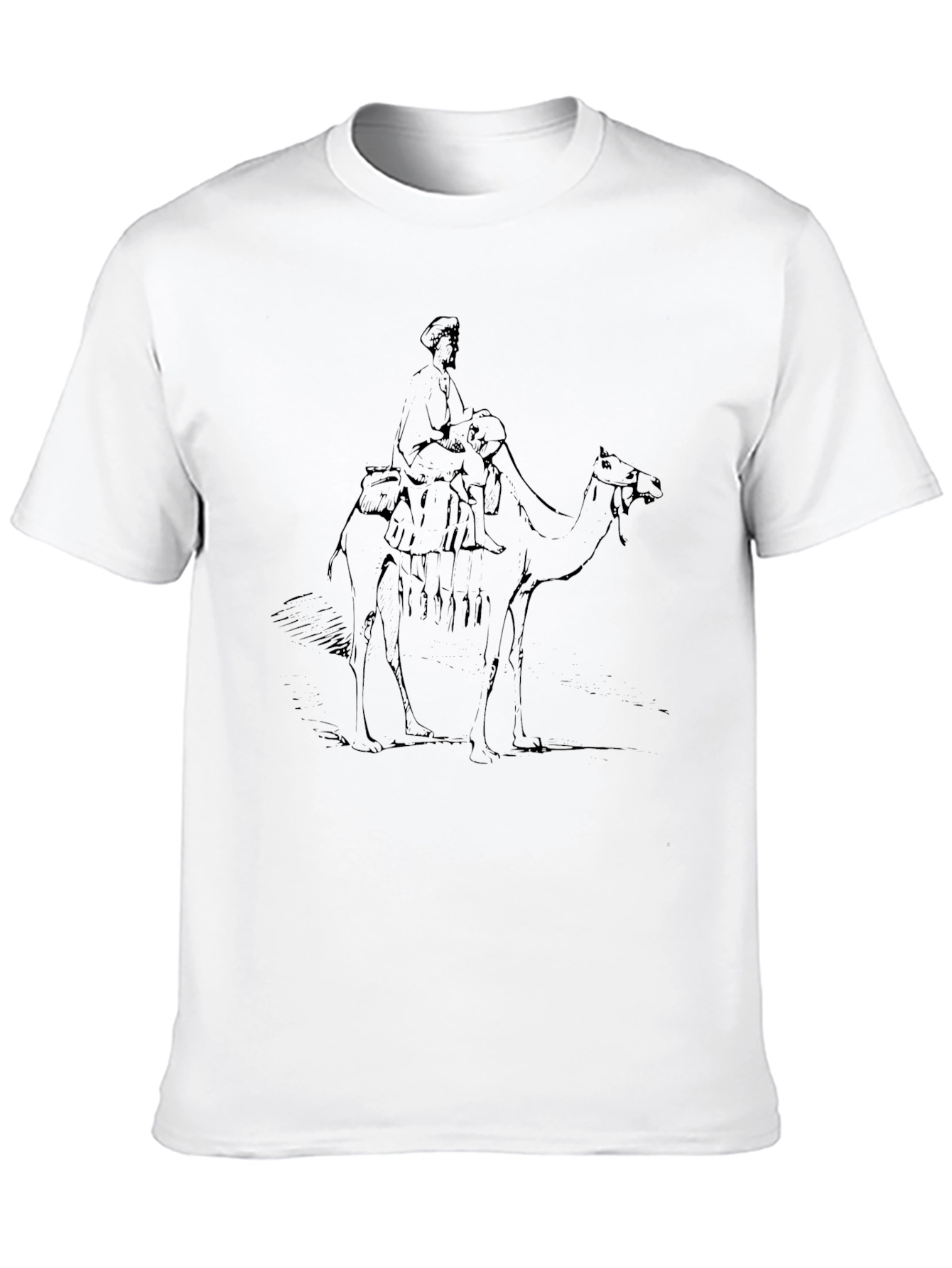 Camel Rider Graphic Tee - Black Cotton T-Shirt
