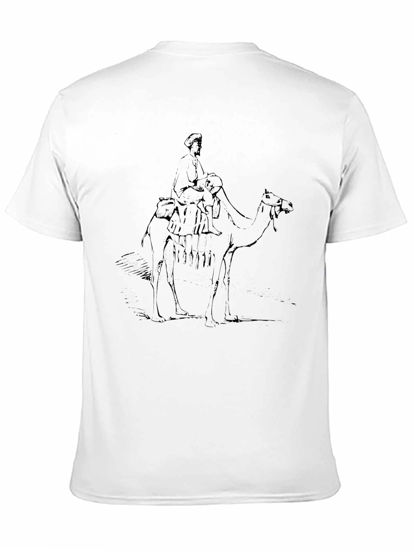 Camel Rider Graphic Tee - Black Cotton T-Shirt