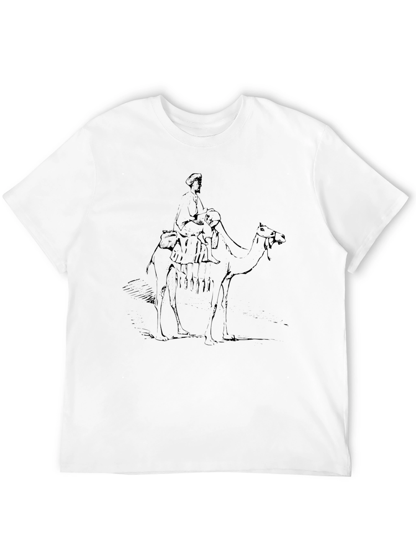 Camel Rider Graphic Tee - Black Cotton T-Shirt