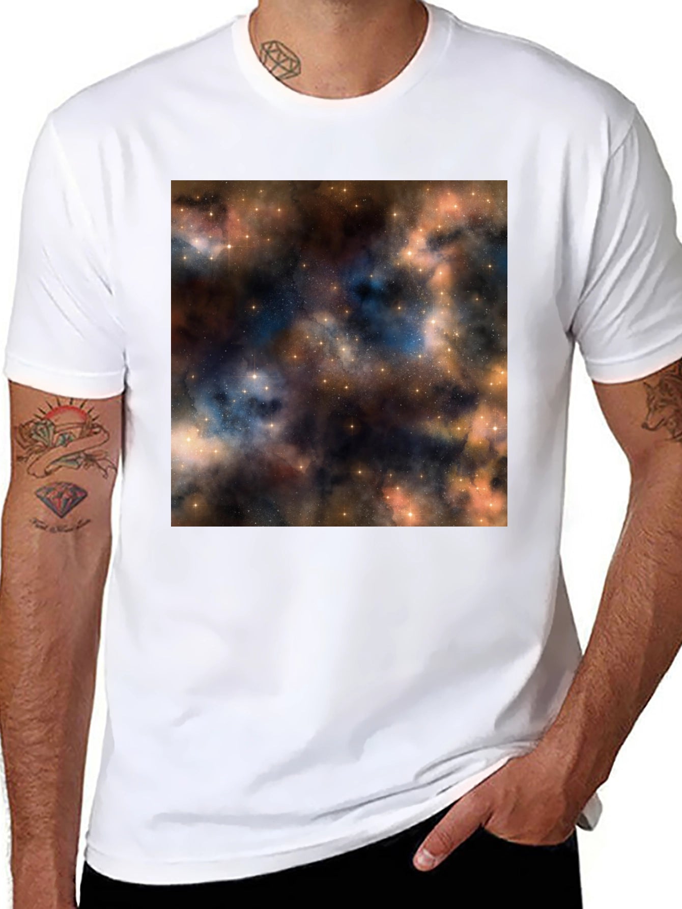 Nebula Print Black T-Shirt