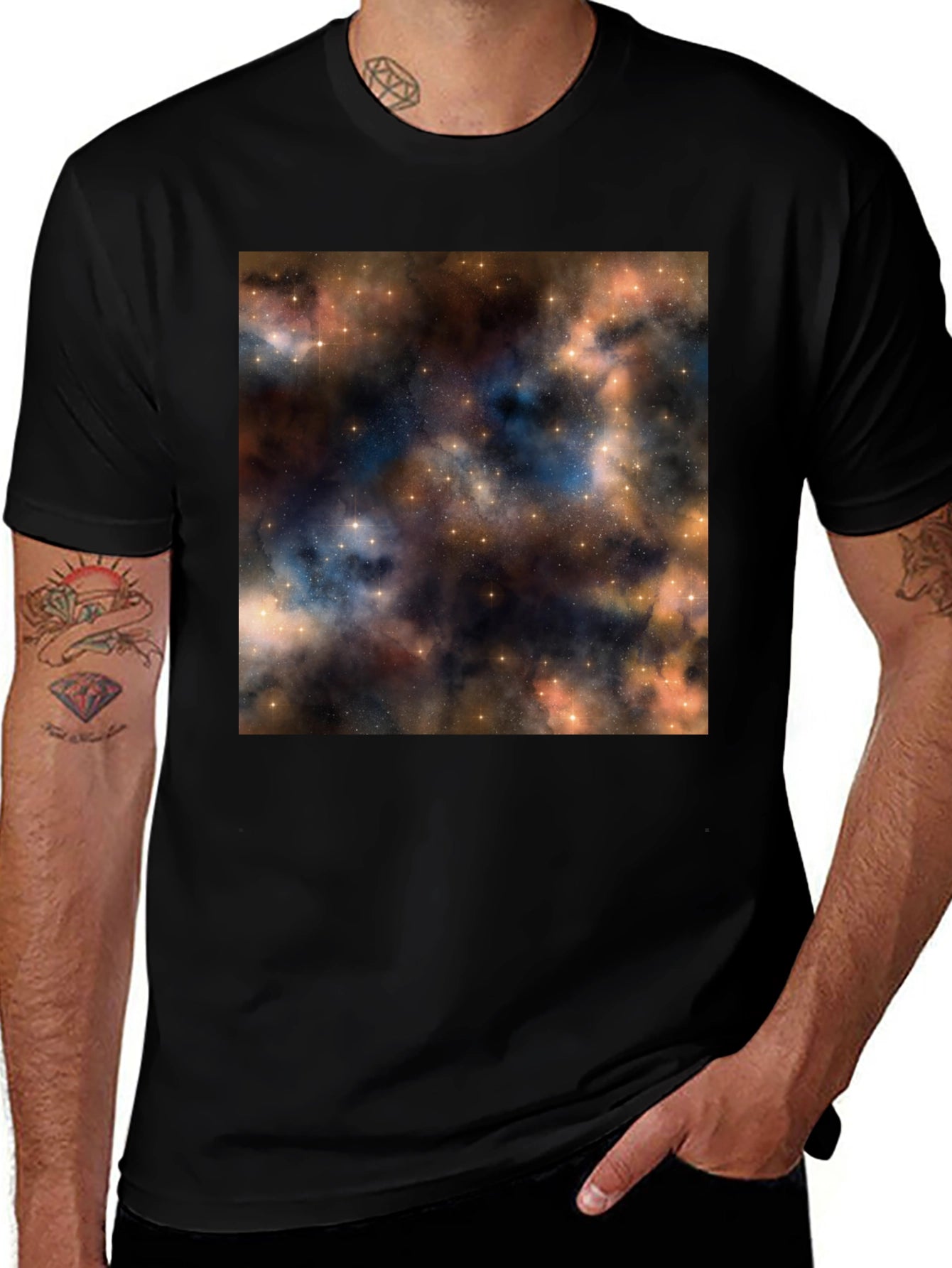 Nebula Print Black T-Shirt