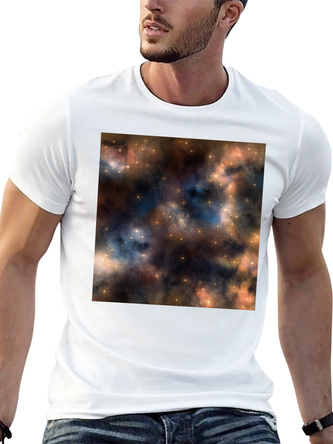 Nebula Print Black T-Shirt