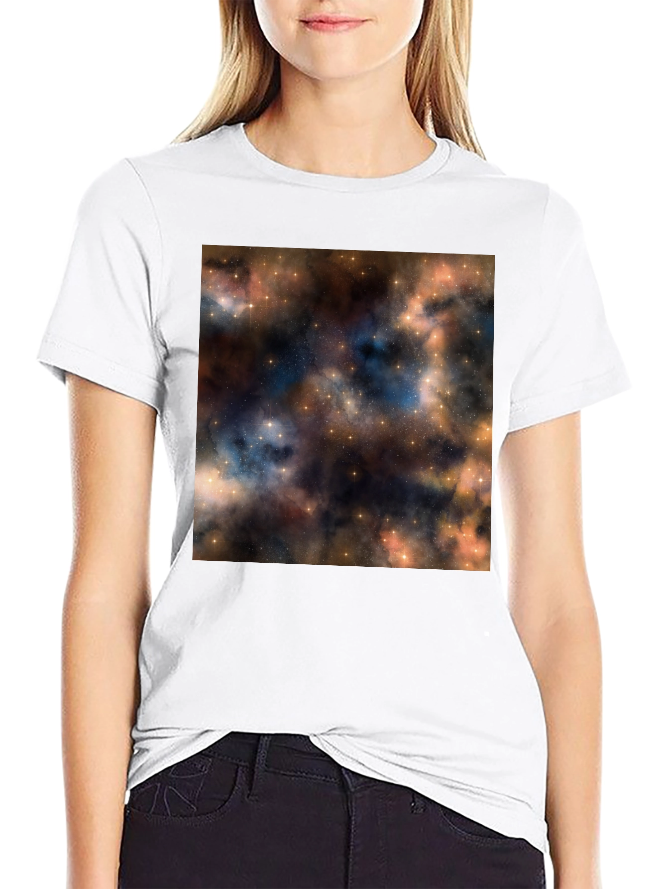 Nebula Print Black T-Shirt