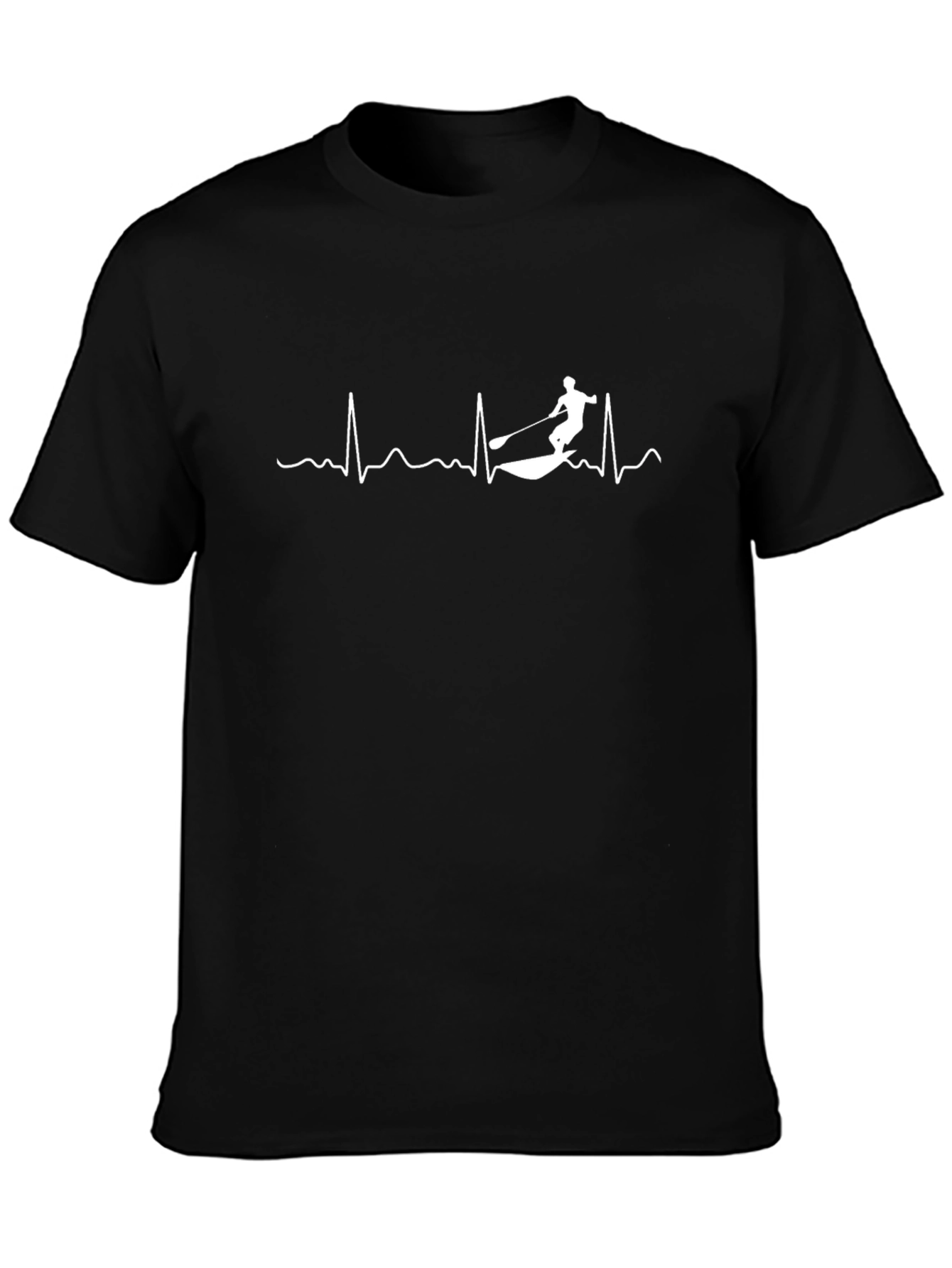 Paddle Boarding Heartbeat T-Shirt - Black