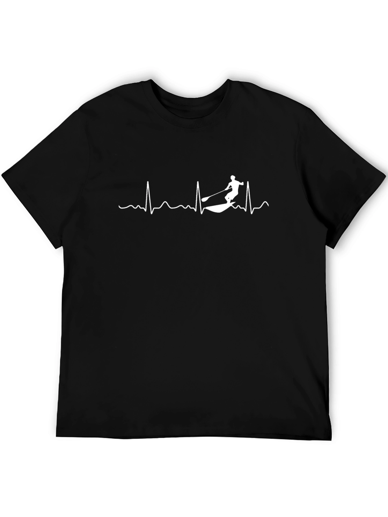 Paddle Boarding Heartbeat T-Shirt - Black