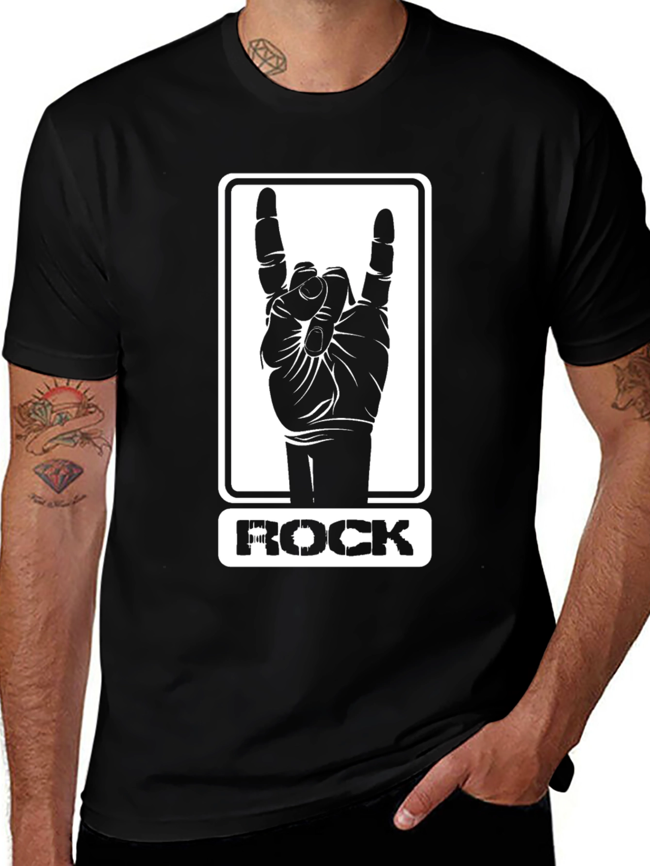 Rock On Hand Sign Graphic T-Shirt