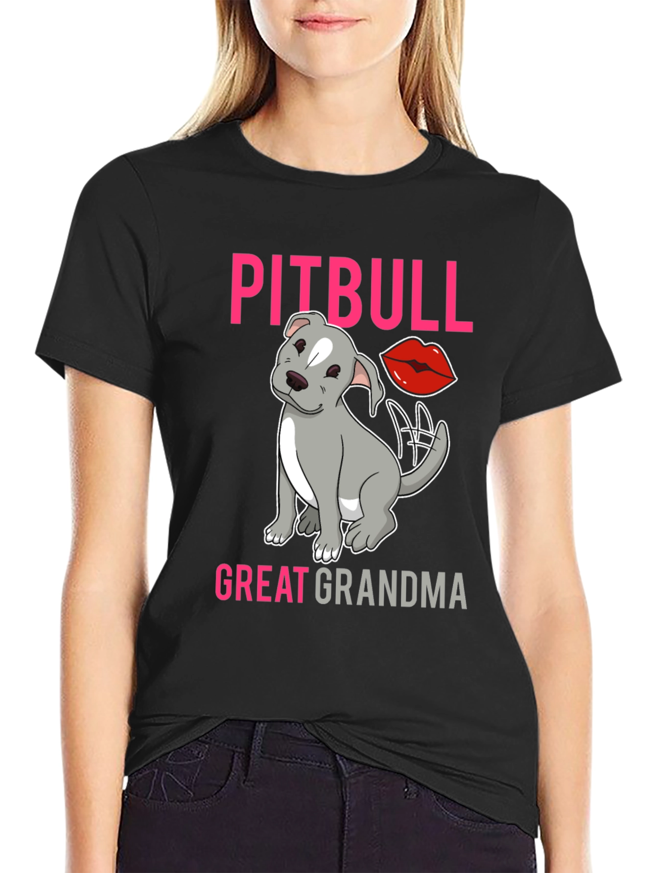 Pitbull Great Grandma T-Shirt Dog Lover Tee