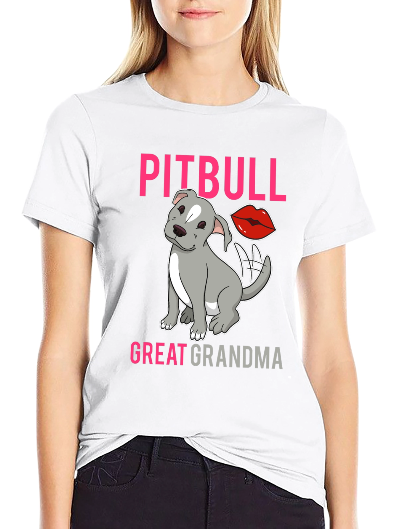 Pitbull Great Grandma T-Shirt Dog Lover Tee