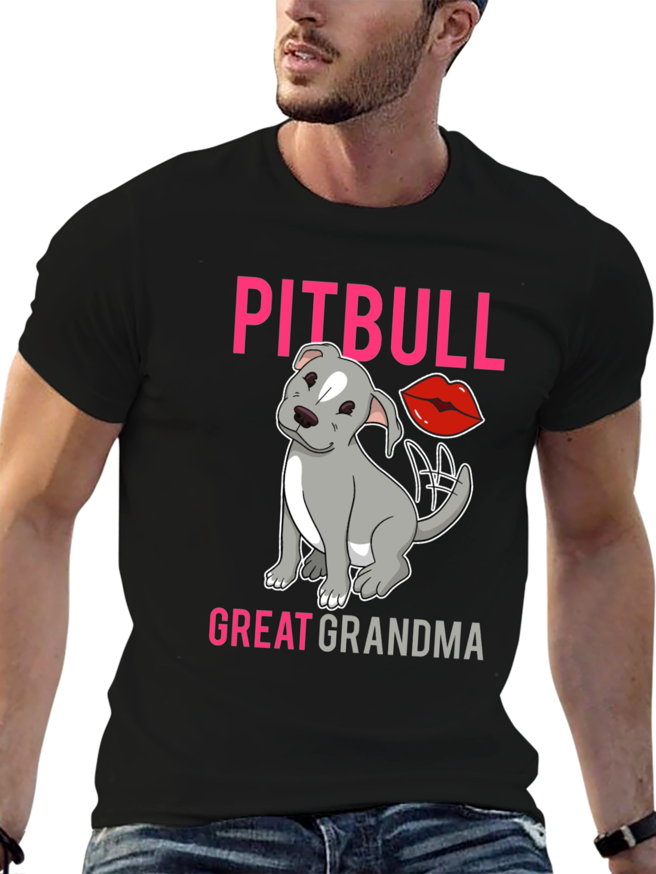 Pitbull Great Grandma T-Shirt Dog Lover Tee