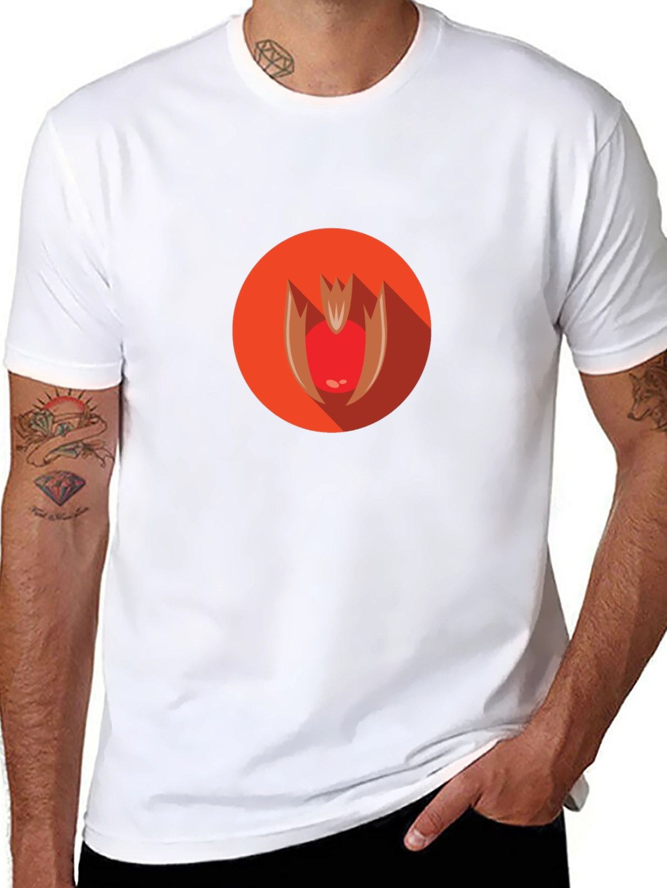 Abstract Apple Graphic Black T-Shirt
