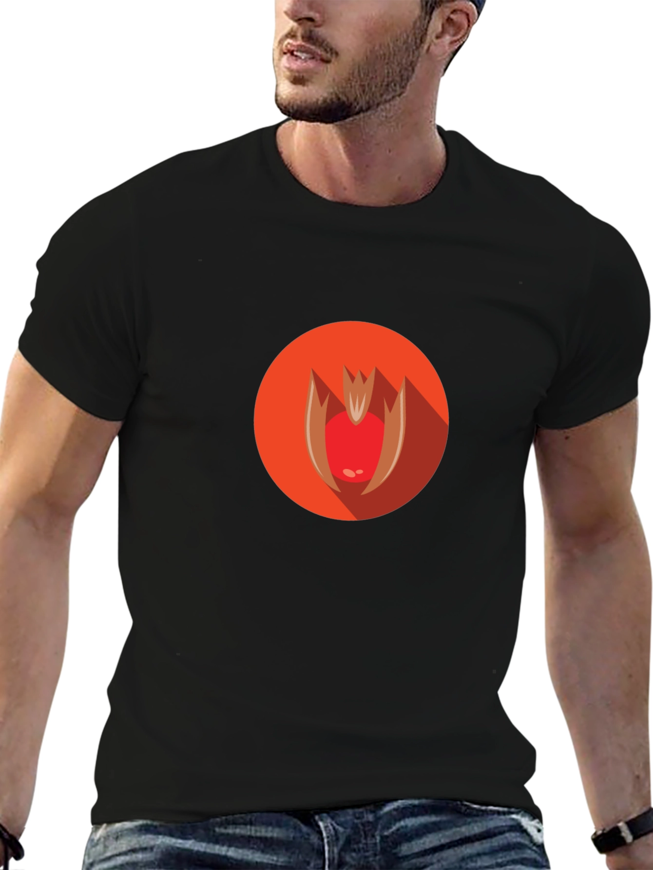 Abstract Apple Graphic Black T-Shirt
