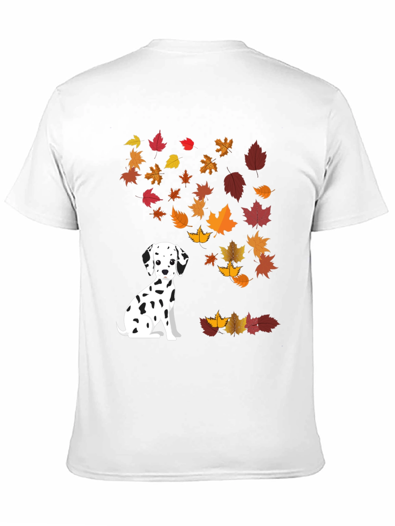 Dalmatian Dog Fall Leaves Graphic T-Shirt