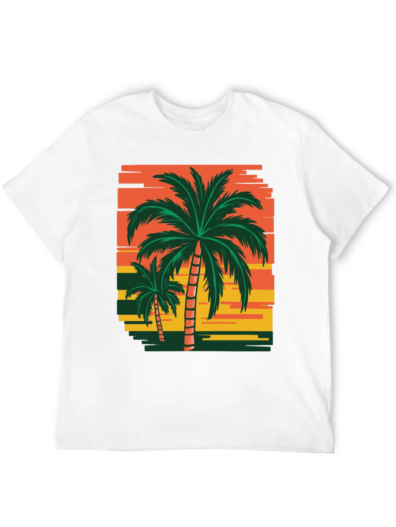 Tropical Palm Tree Sunset Graphic T-Shirt