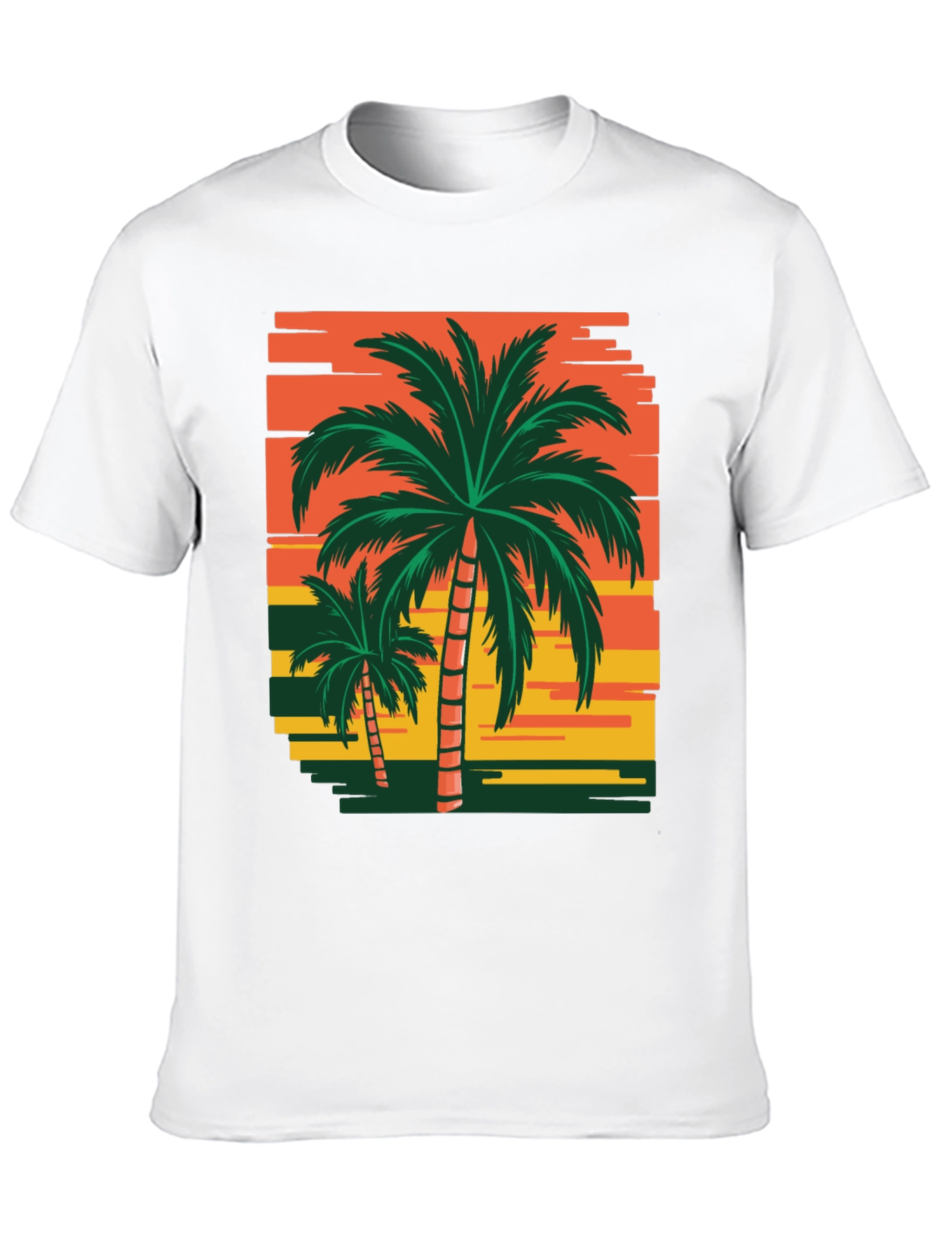 Tropical Palm Tree Sunset Graphic T-Shirt