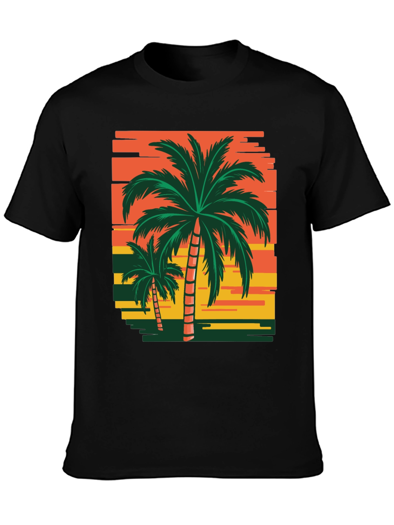 Tropical Palm Tree Sunset Graphic T-Shirt
