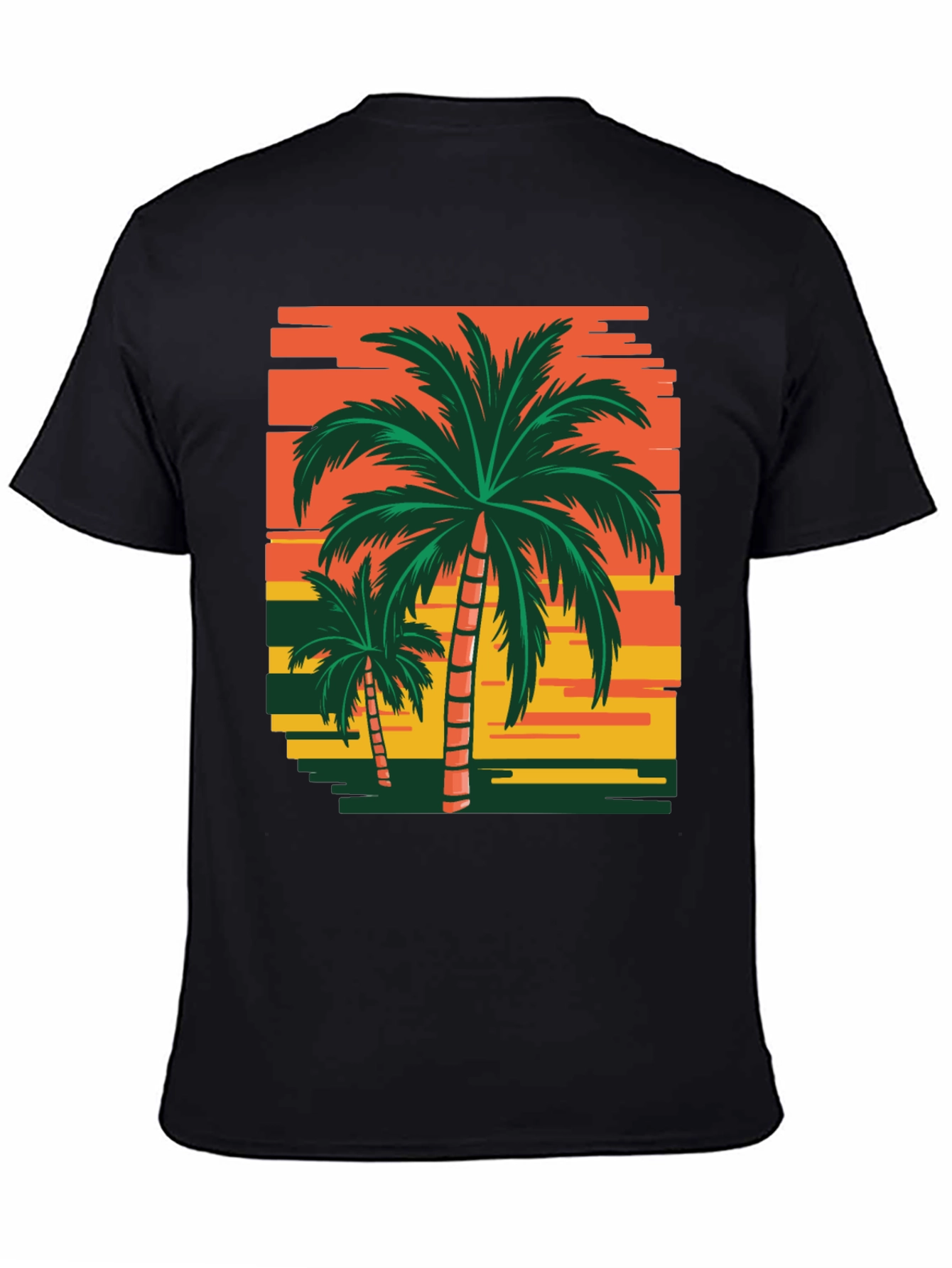 Tropical Palm Tree Sunset Graphic T-Shirt