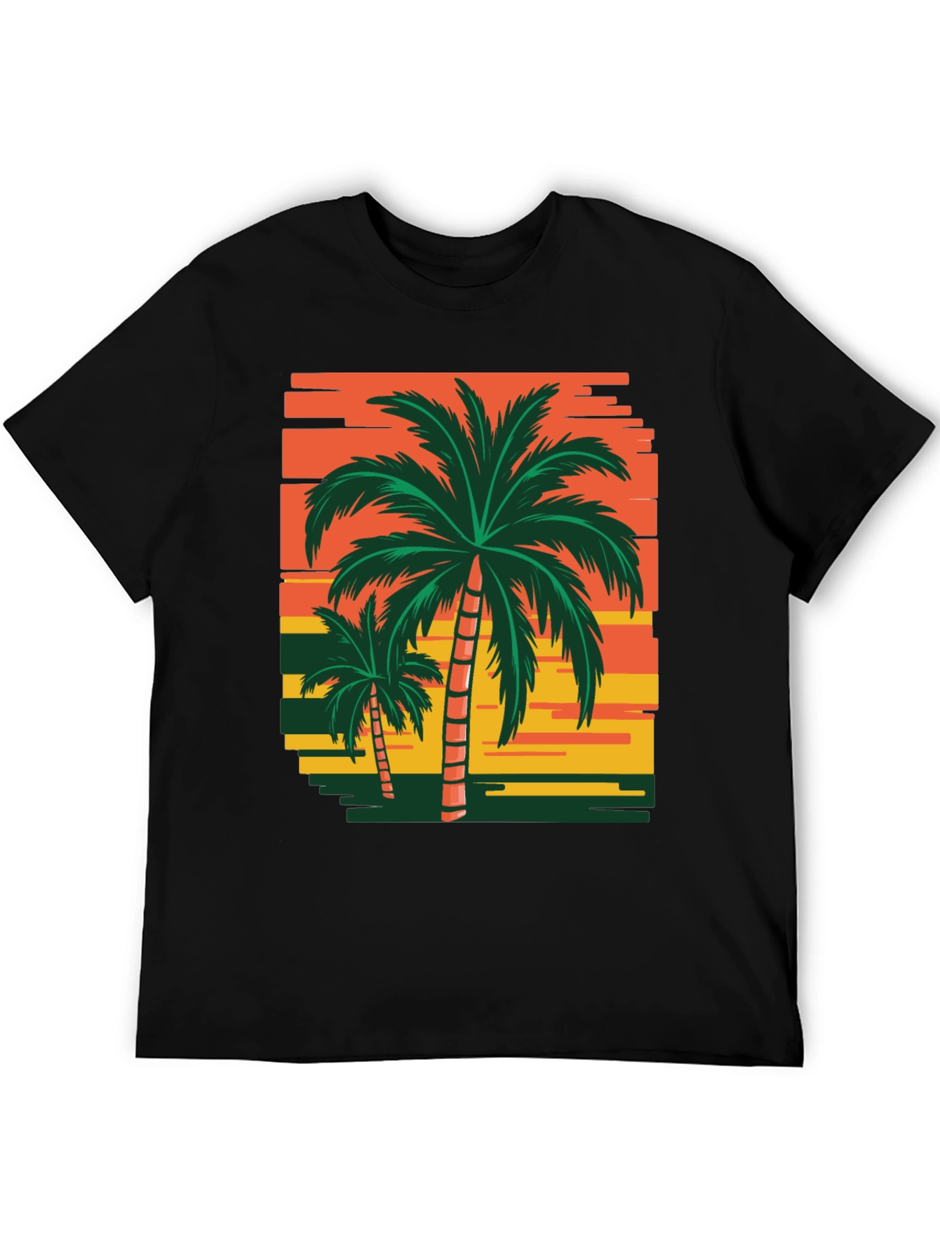 Tropical Palm Tree Sunset Graphic T-Shirt