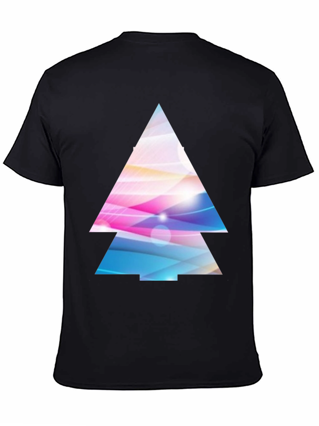 Abstract Triangle Graphic Print Black T-Shirt