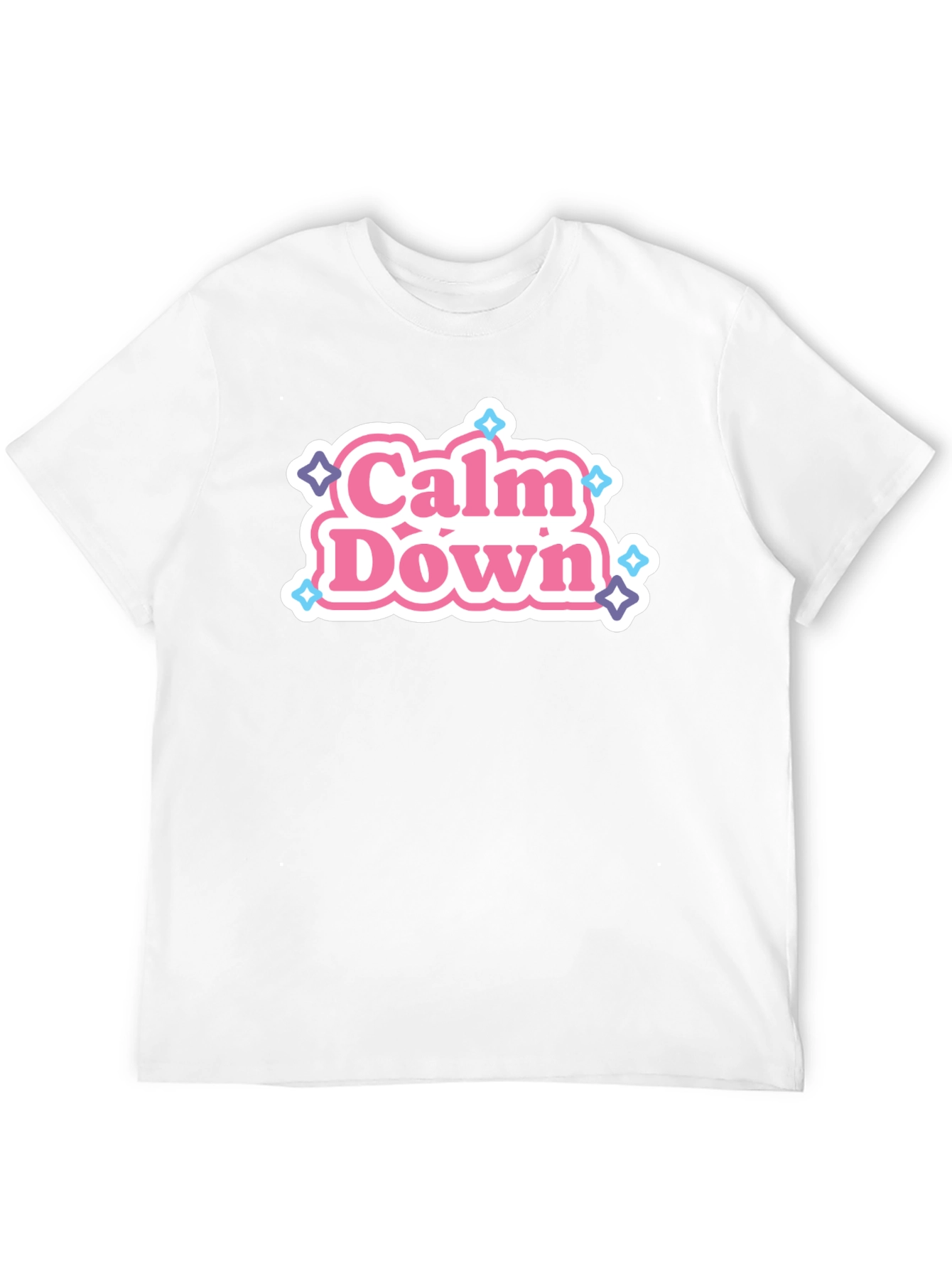 Calm Down Graphic Tee - Relaxed Casual Wear
