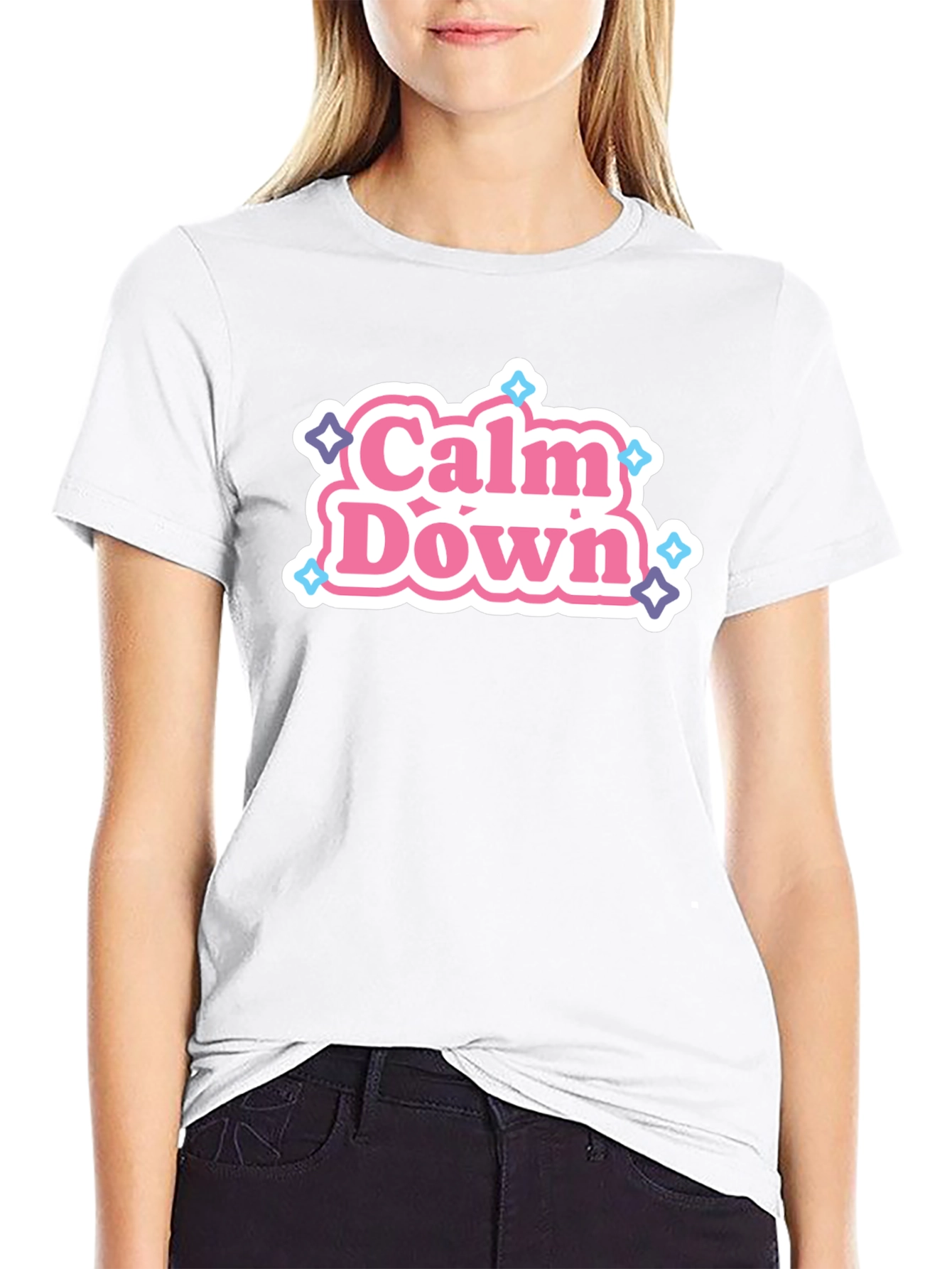 Calm Down Graphic Tee - Relaxed Casual Wear