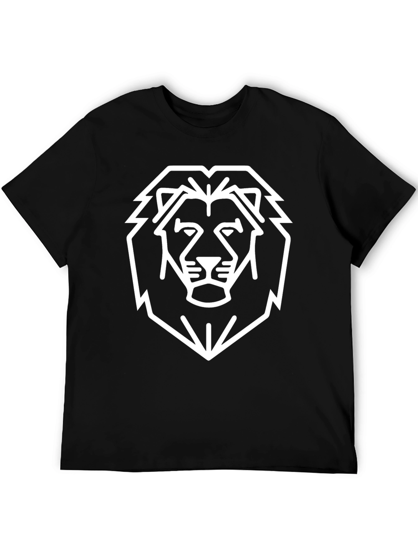 Lion Head Graphic Tee - Modern Geometric Design