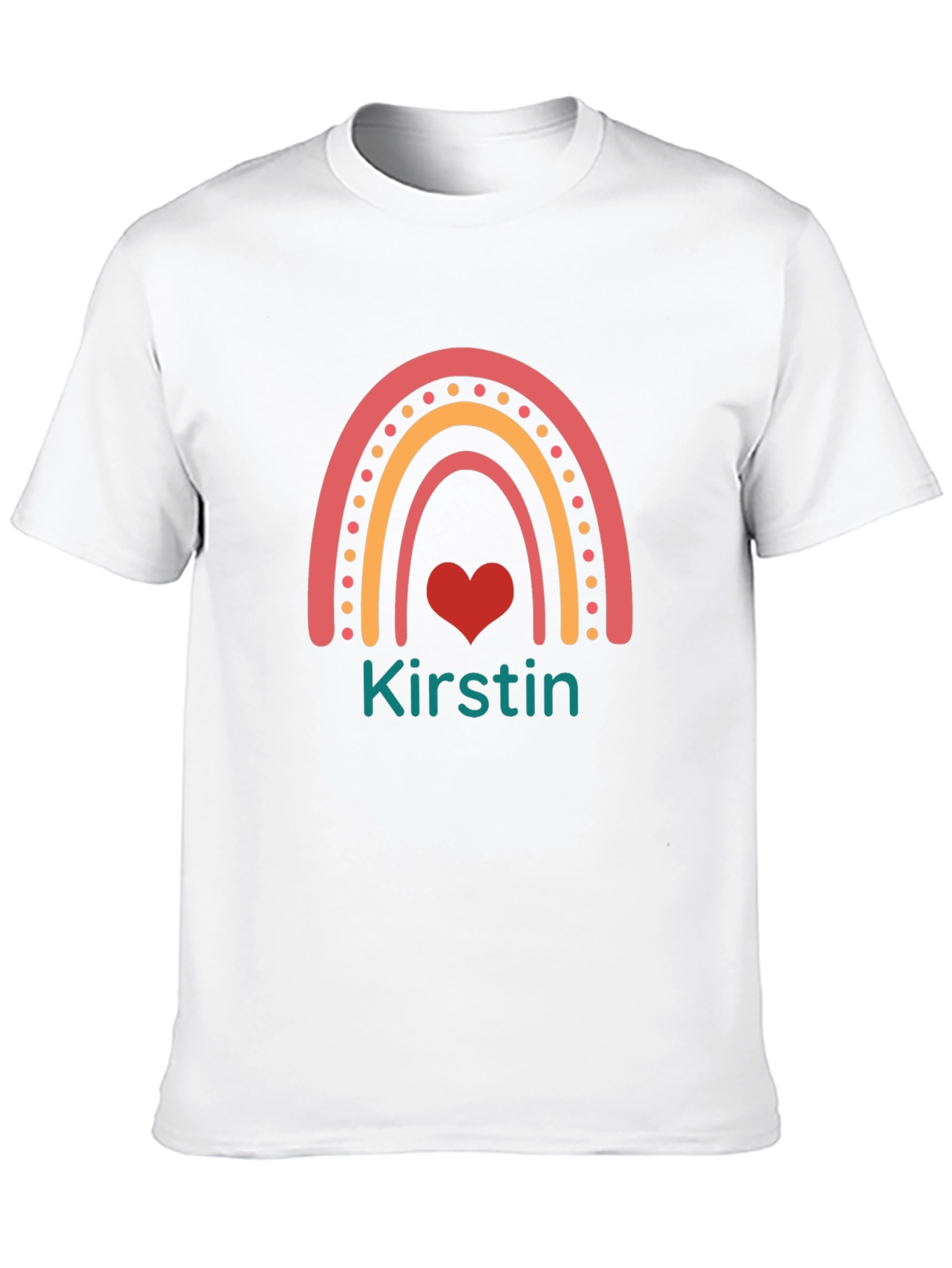 Personalized Rainbow Heart T-Shirt - Custom Name Shirt