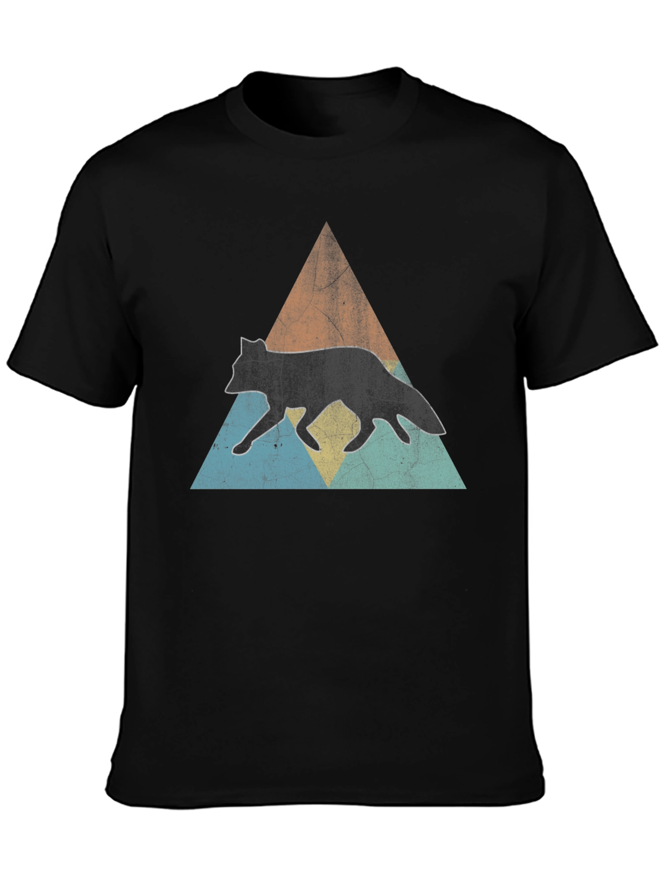 Retro Fox Graphic Tee - Black Casual T-Shirt