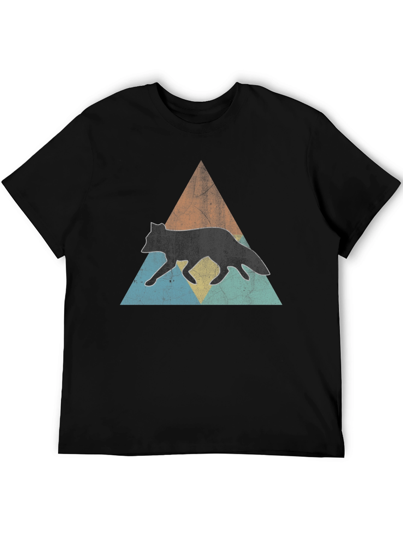 Retro Fox Graphic Tee - Black Casual T-Shirt